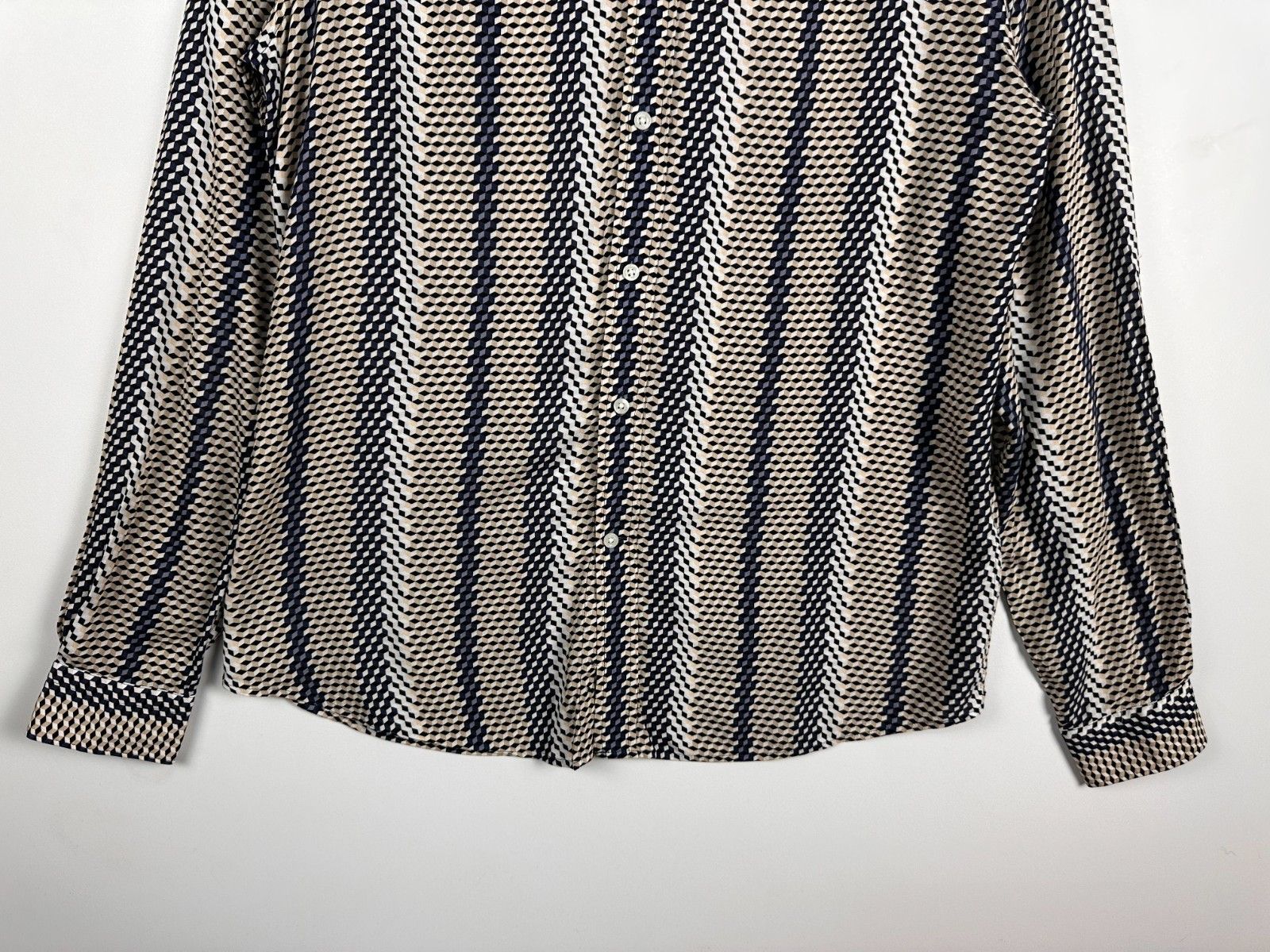 Reiss Reiss Geometric Print Mens Shirt Long Sleeve Size M Size US M / EU 48-50 / 2 - 3 Thumbnail