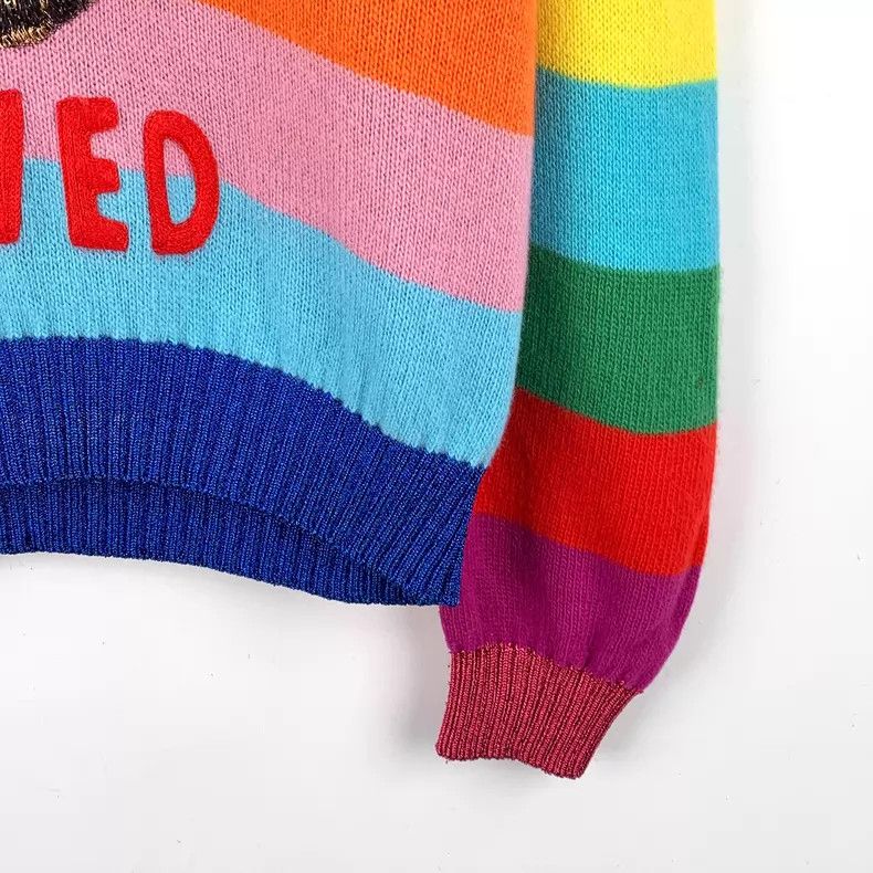 Gucci Gucci Colourful striped tiger head sequin embroidery wool Size M / US 6-8 / IT 42-44 - 5 Thumbnail