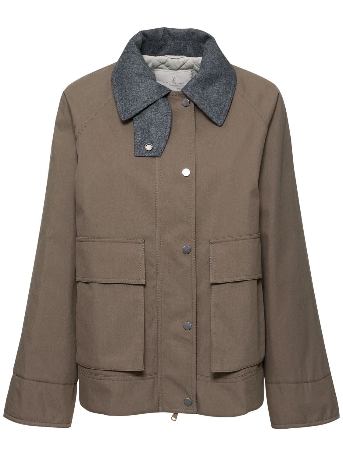 Brunello Cucinelli BRUNELLO CUCINELLI Brown Canvas Jacket New & Authentic Size M / US 6-8 / IT 42-44 - 1 Thumbnail