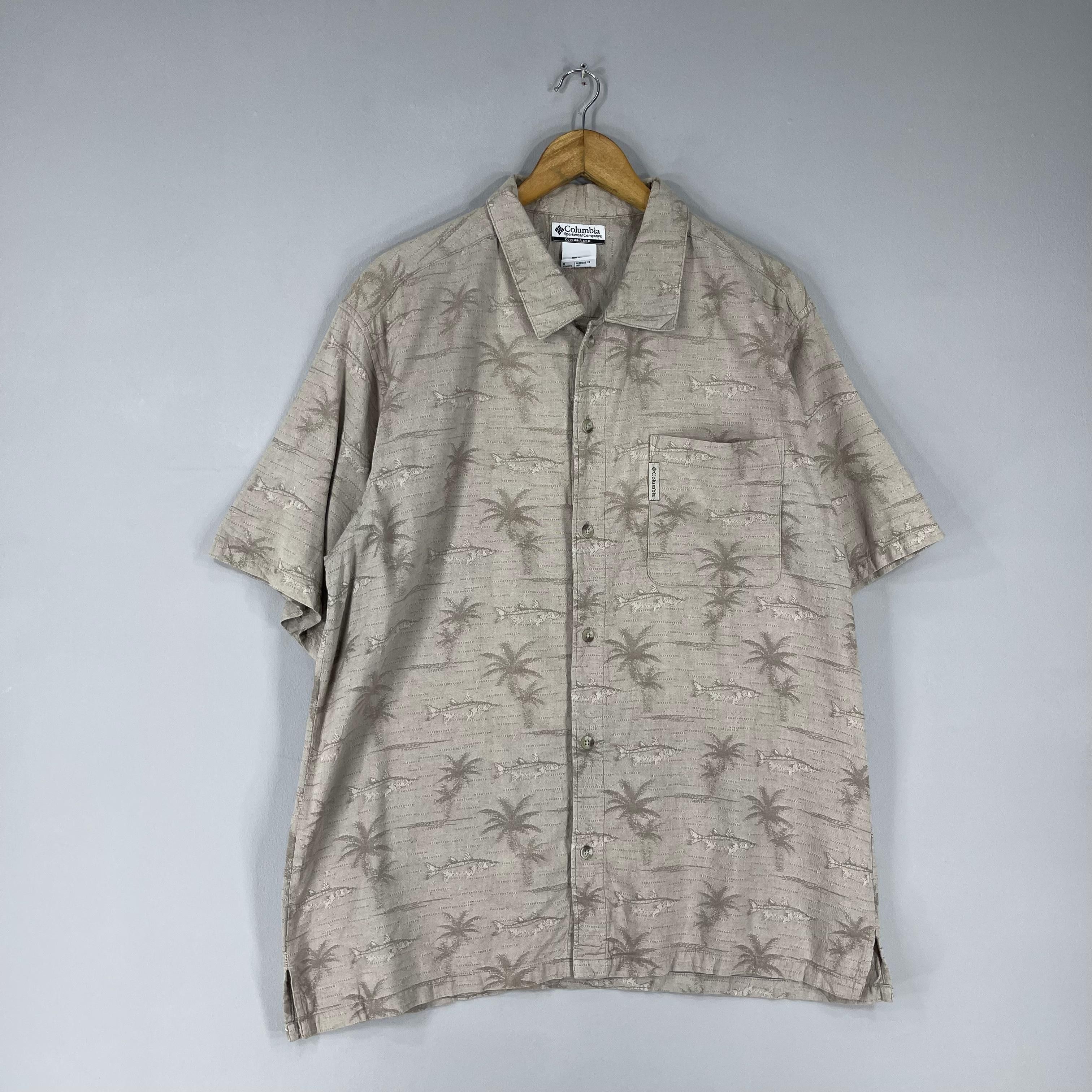 Columbia Vintage COLUMBIA Hawaiian Coconut Tree Motive Shirt Size US L / EU 52-54 / 3 - 5 Thumbnail
