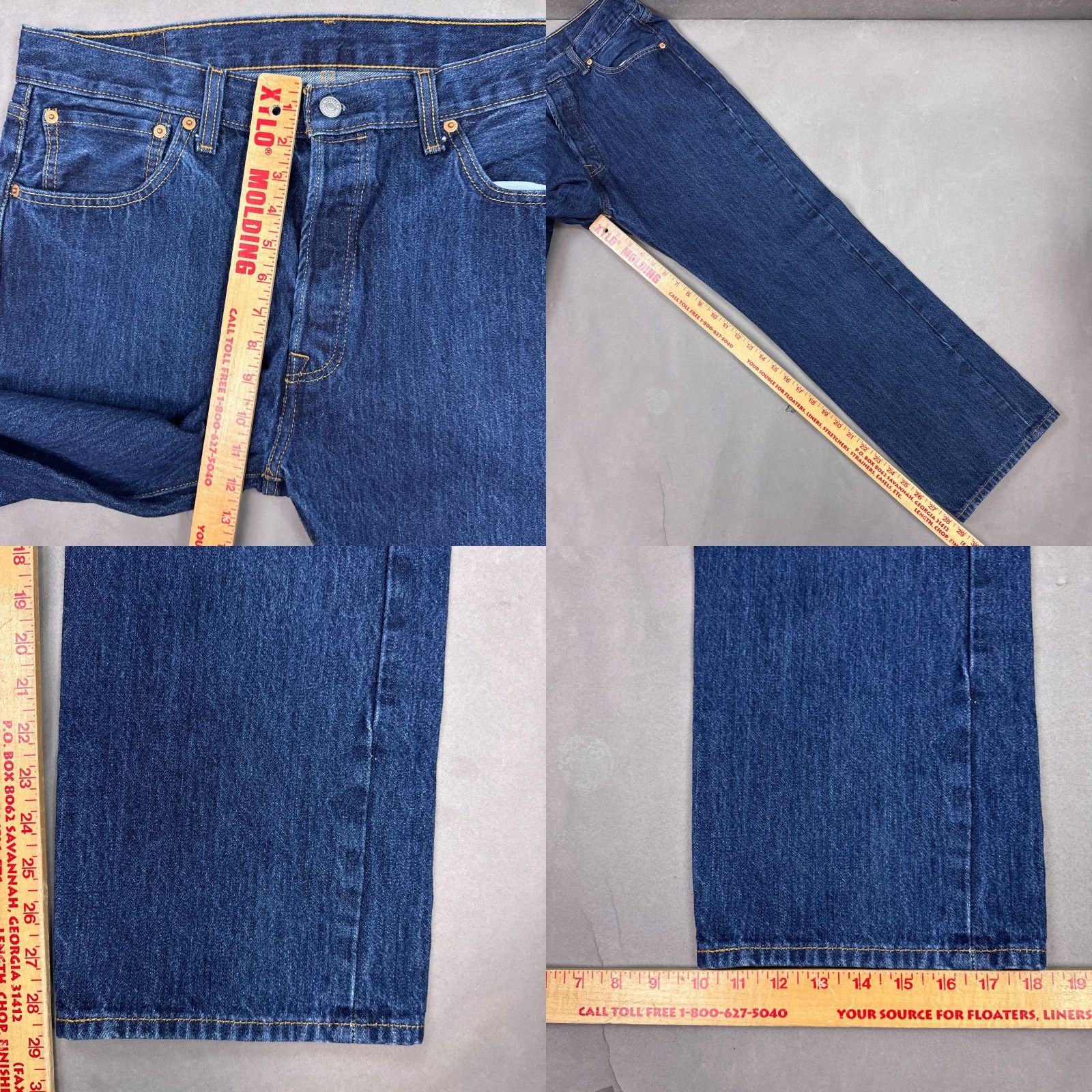 Levi's Levi's 501 Jeans Mens 36x30 Blue Button Fly Pant Distressed Dark Workwear Denim Straight Jeans Men 501 Series 36 30 Blue Pants Mens Size US 36 / EU 52 - 10 Thumbnail