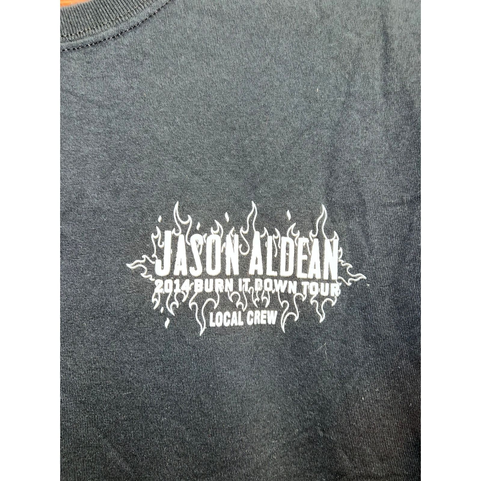 Gildan Jason Aldean Shirt Local Crew Burn It Down Tour Concert XL Size US XL / EU 56 / 4 - 3 Thumbnail