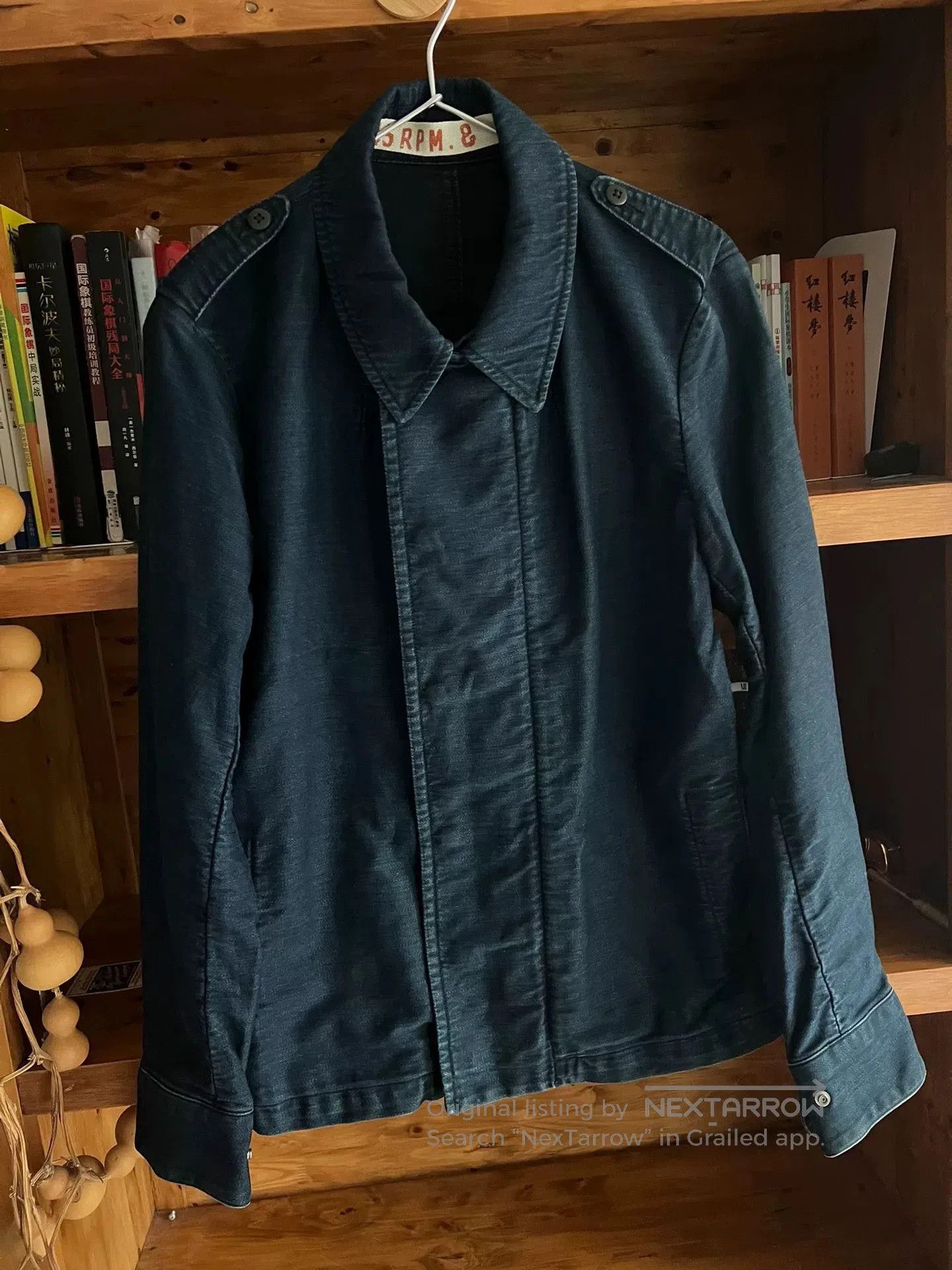 45rpm blue dyed motorcycle jacket with subtle vintage touch. Size US M / EU 48-50 / 2 - 2 Thumbnail