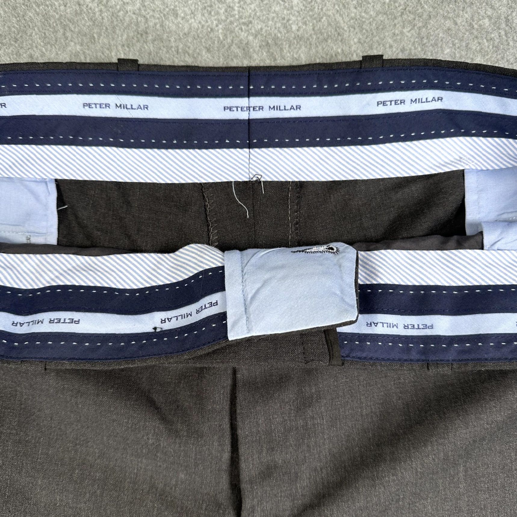 Peter Millar Peter Millar Dress Pants Mens 44x28 Gray Flat Front Straight Leg Business Office Size US 44 / EU 60 - 2 Thumbnail