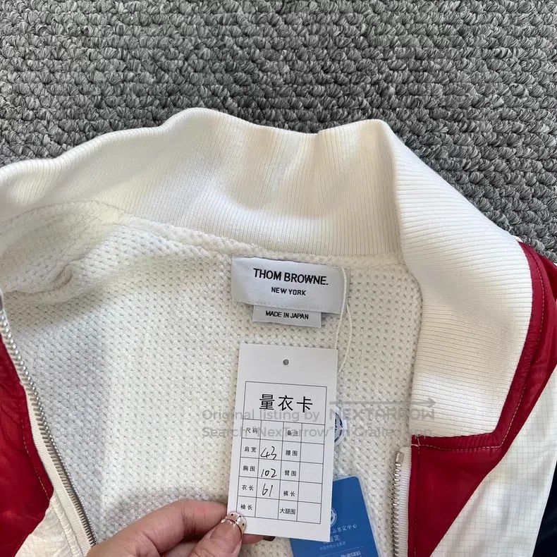 Thom Browne Thom Browne Beige and Red-Blue Striped Jacket Size US M / EU 48-50 / 2 - 5 Thumbnail