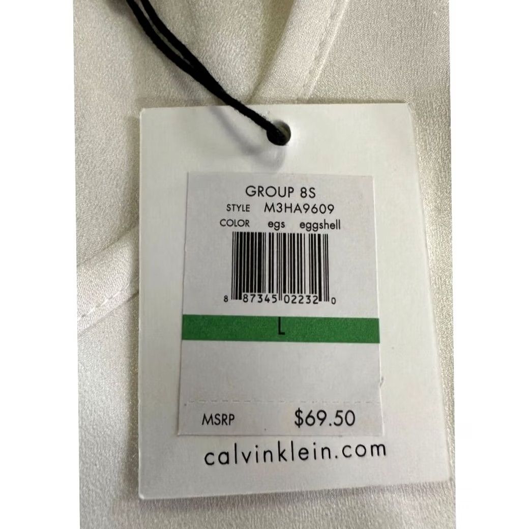 Calvin Klein Calvin Klein Blouse Shirt Womens Large White Sleeveless Lace Hem Nylon Blend NEW Size L / US 10 / IT 46 - 6 Thumbnail