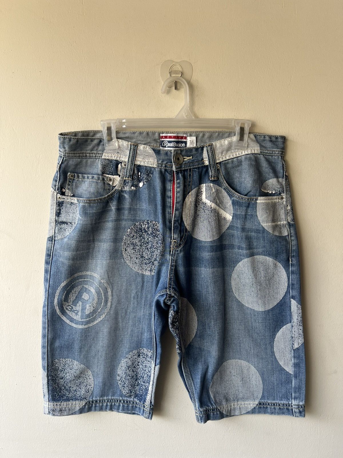 Vintage RealBVoice Japan Huge Dot Denim Short Pant Size US 34 / EU 50 - 2 Thumbnail