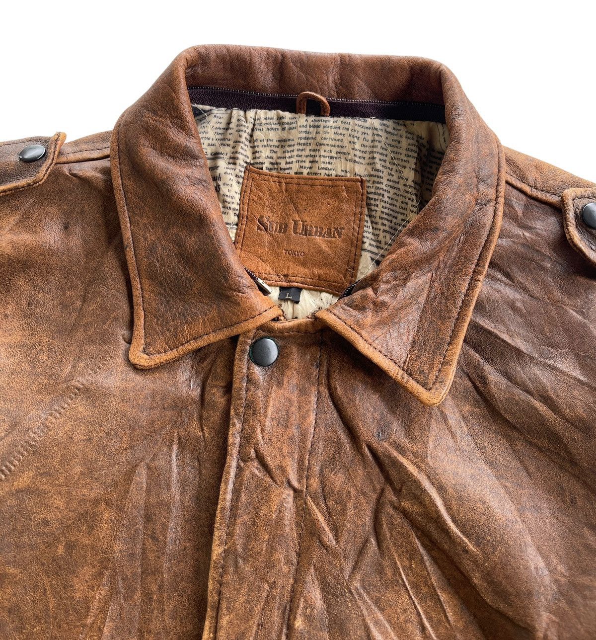 Japanese Brand Sub Urban Sheepskin Leather Jacket Size US L / EU 52-54 / 3 - 6 Thumbnail