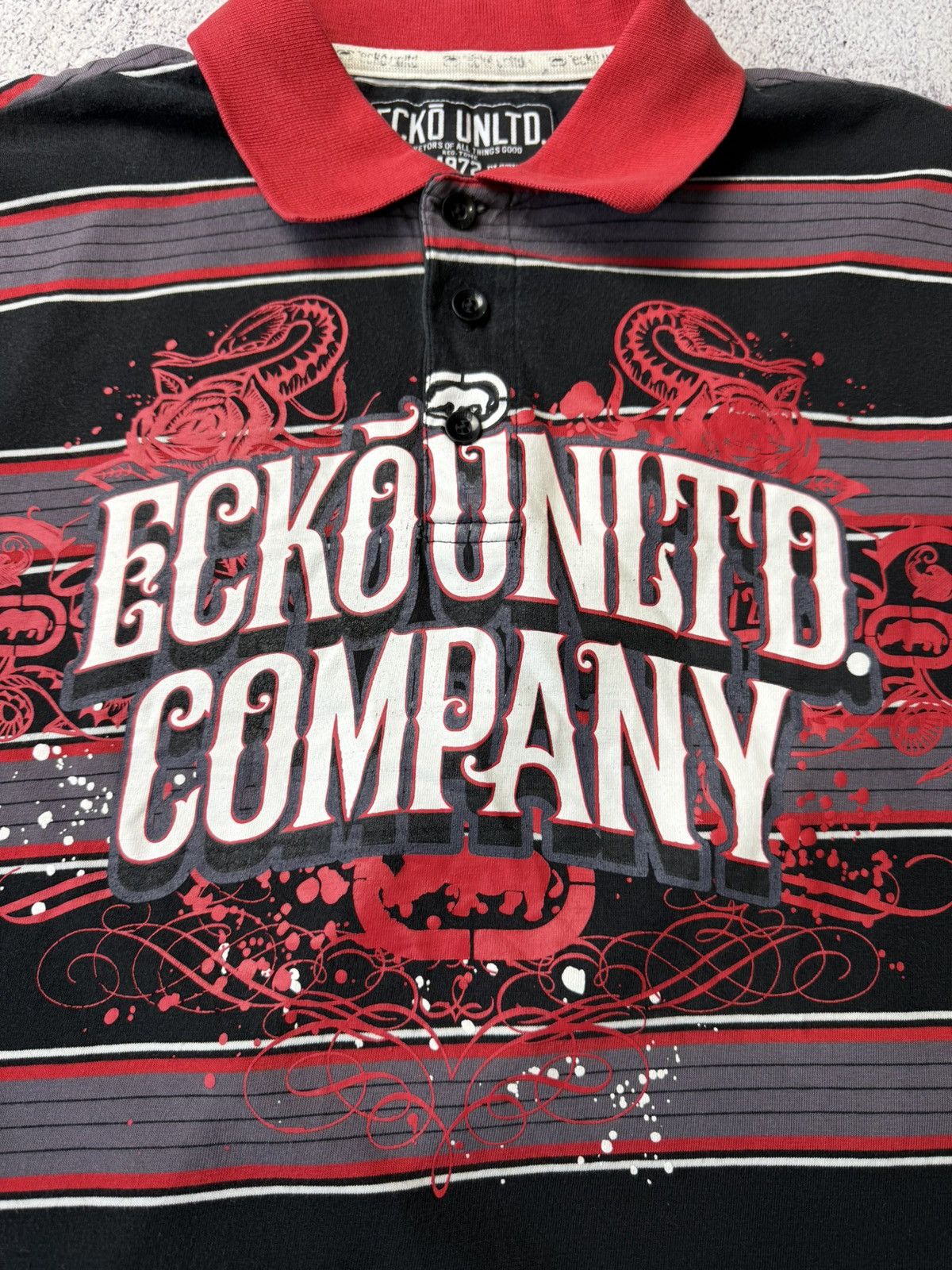 Ecko Unltd. VINTAGE Ecko Unltd Y2K Red Big logo Polo T-Shirt USA Size US L / EU 52-54 / 3 - 13 Thumbnail