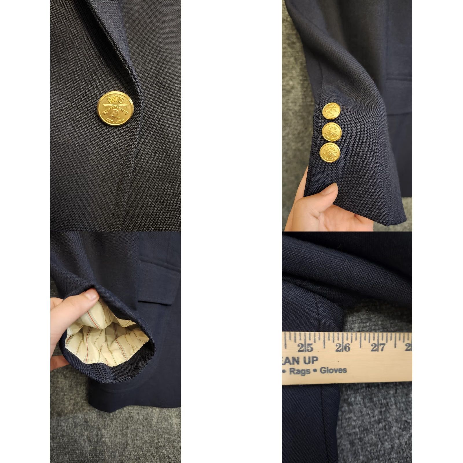 Orvis Orvis Blazer Sport Coat Mens 46 Navy Blue Wool Blend Gold Button USA Jacket Size 46R - 8 Thumbnail