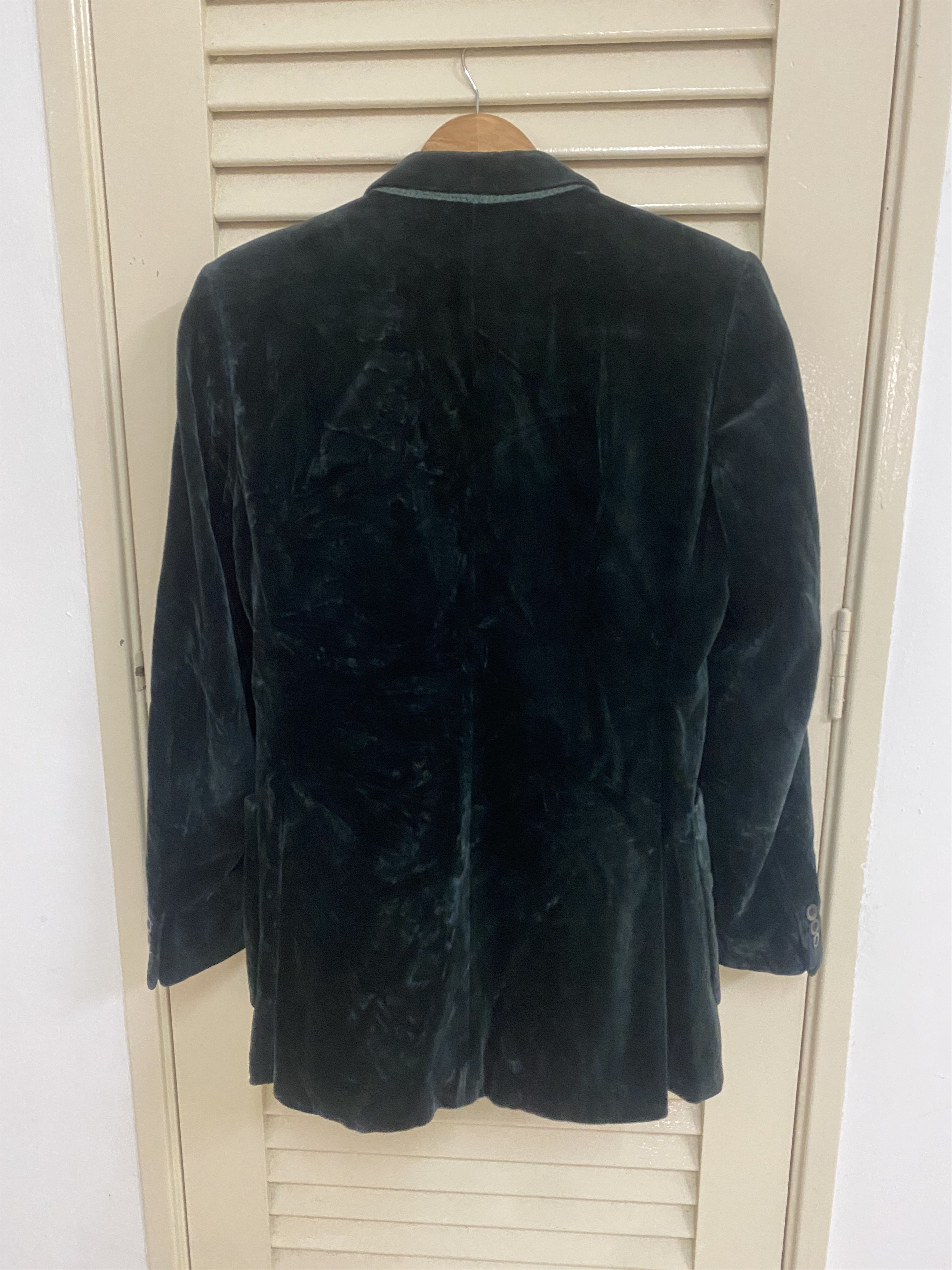 Saint Laurent Paris Hedi Slimane Era Slim Green Velvet Blazer Size 40L - 2 Thumbnail