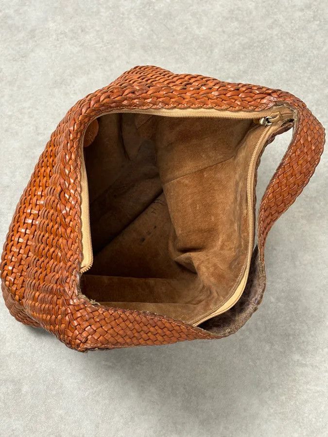 Gucci SS2004 Gucci Cognac Woven Leather Bamboo Handle Hobo Bag by Tom Ford Size ONE SIZE - 16 Thumbnail