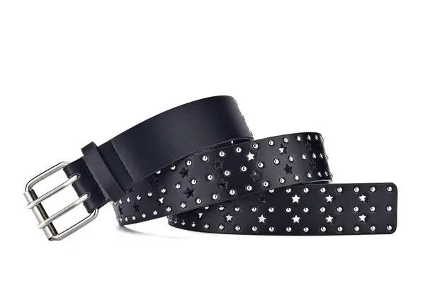 Leather × Vintage Star Hollow Double Row Belt Size ONE SIZE - 3 Thumbnail