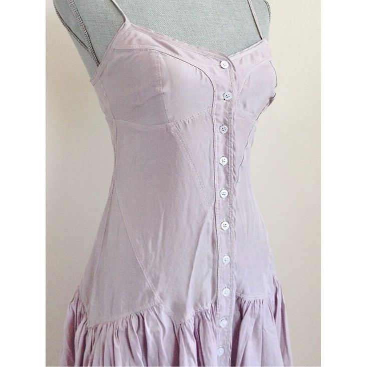 Armani Exchange Armani Exchange Archival Lavender Silk Cotton Midi Dress 4 W Size S / US 4 / IT 40 - 3 Thumbnail