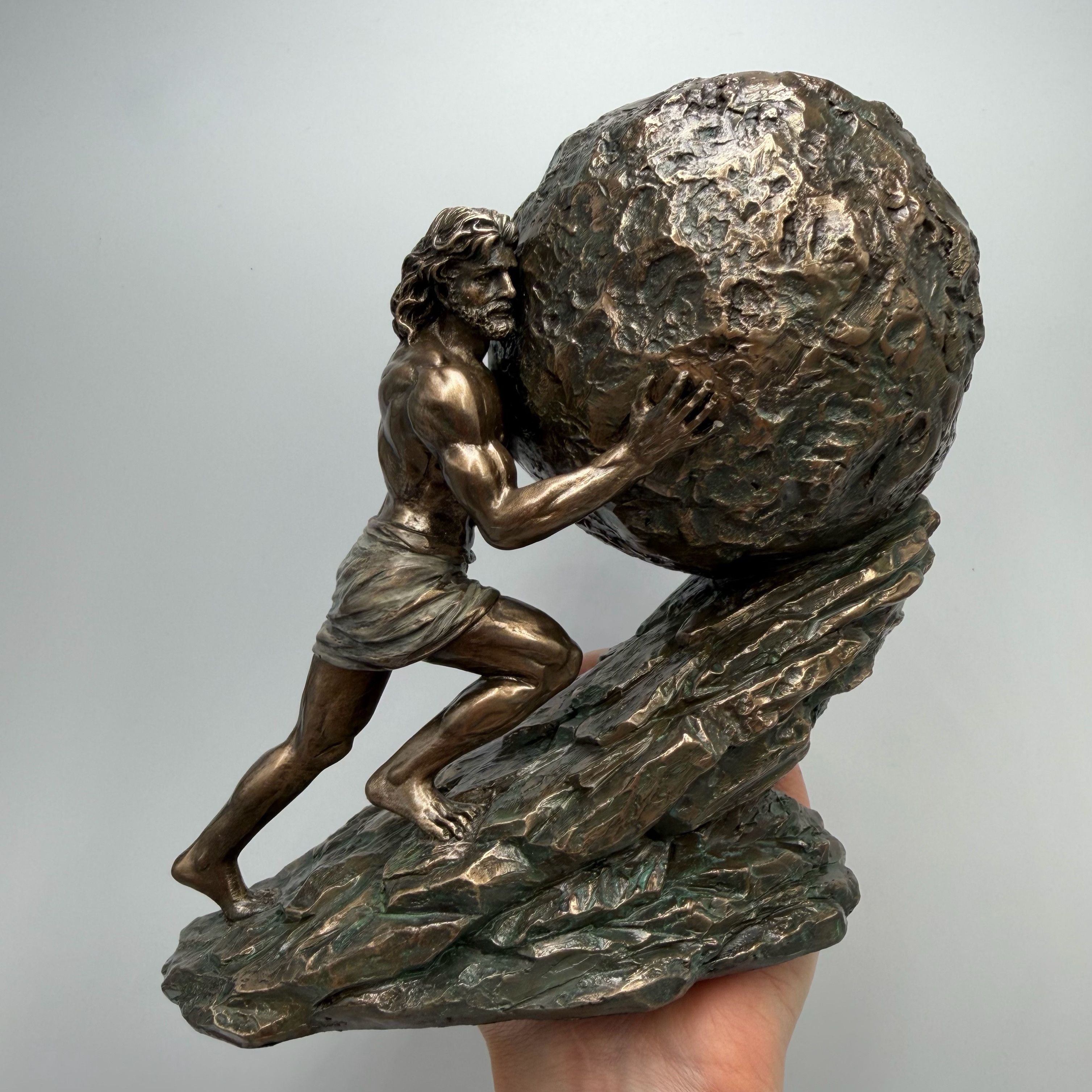 Vintage Sisyphus Bronze Finish Figurine Polystone Greek Mythology Size ONE SIZE - 1 Thumbnail