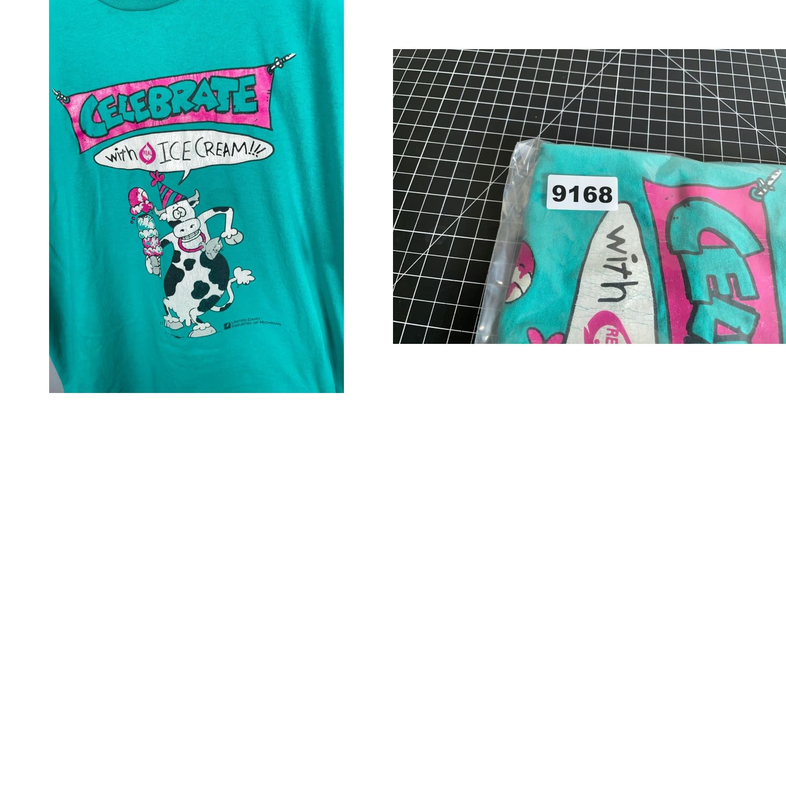 Fruit Of The Loom VINTAGE Michigan Dairy Ice Cream T-Shirt Adult XL Green 90s Fruit of the Loom Mens Cardi Size US XL / EU 56 / 4 - 8 Thumbnail