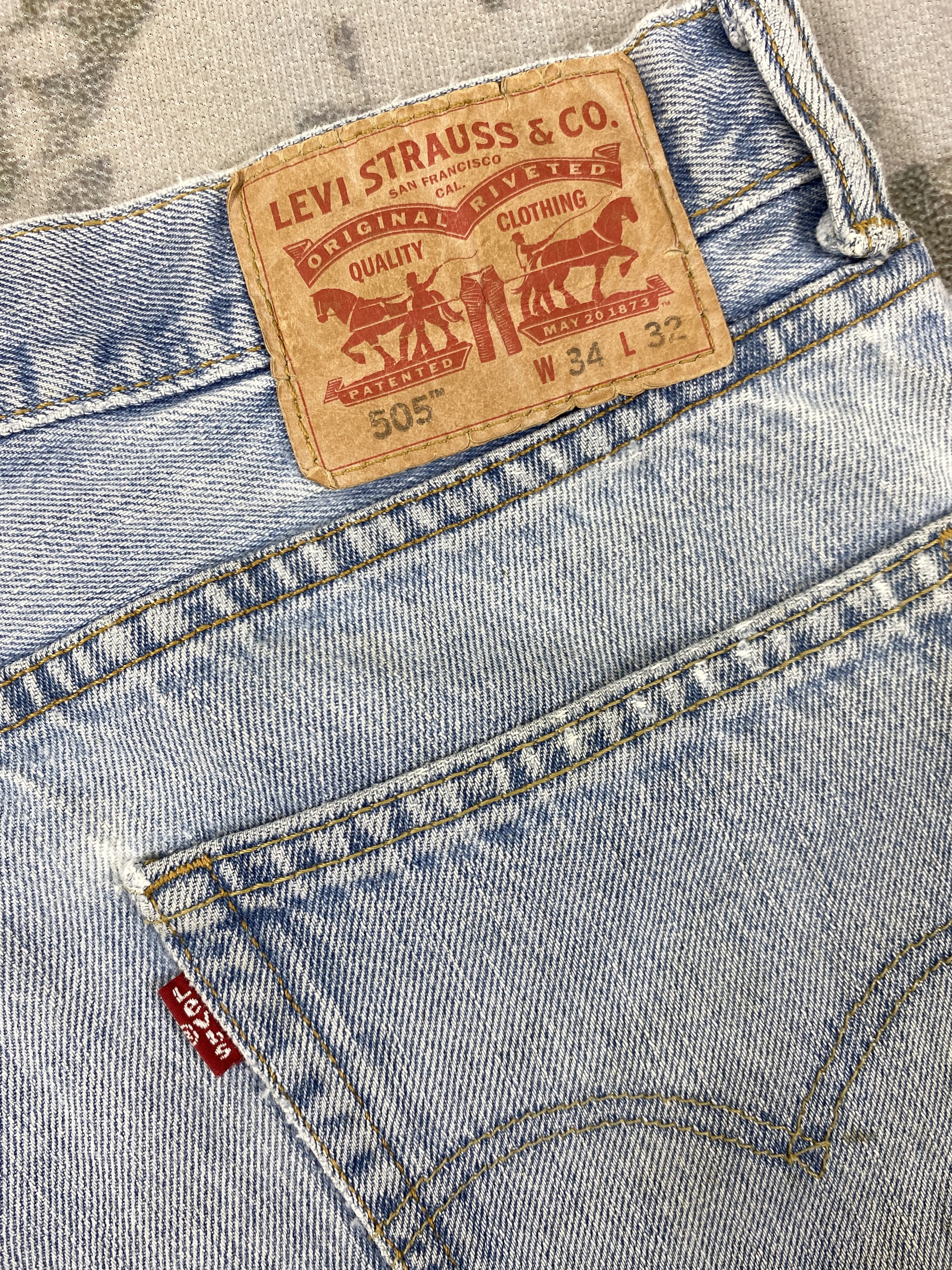 Levi's Light Blue Wash Vintage Levi's 505 34x30 Denim -JN1757 Size US 34 / EU 50 - 10 Thumbnail