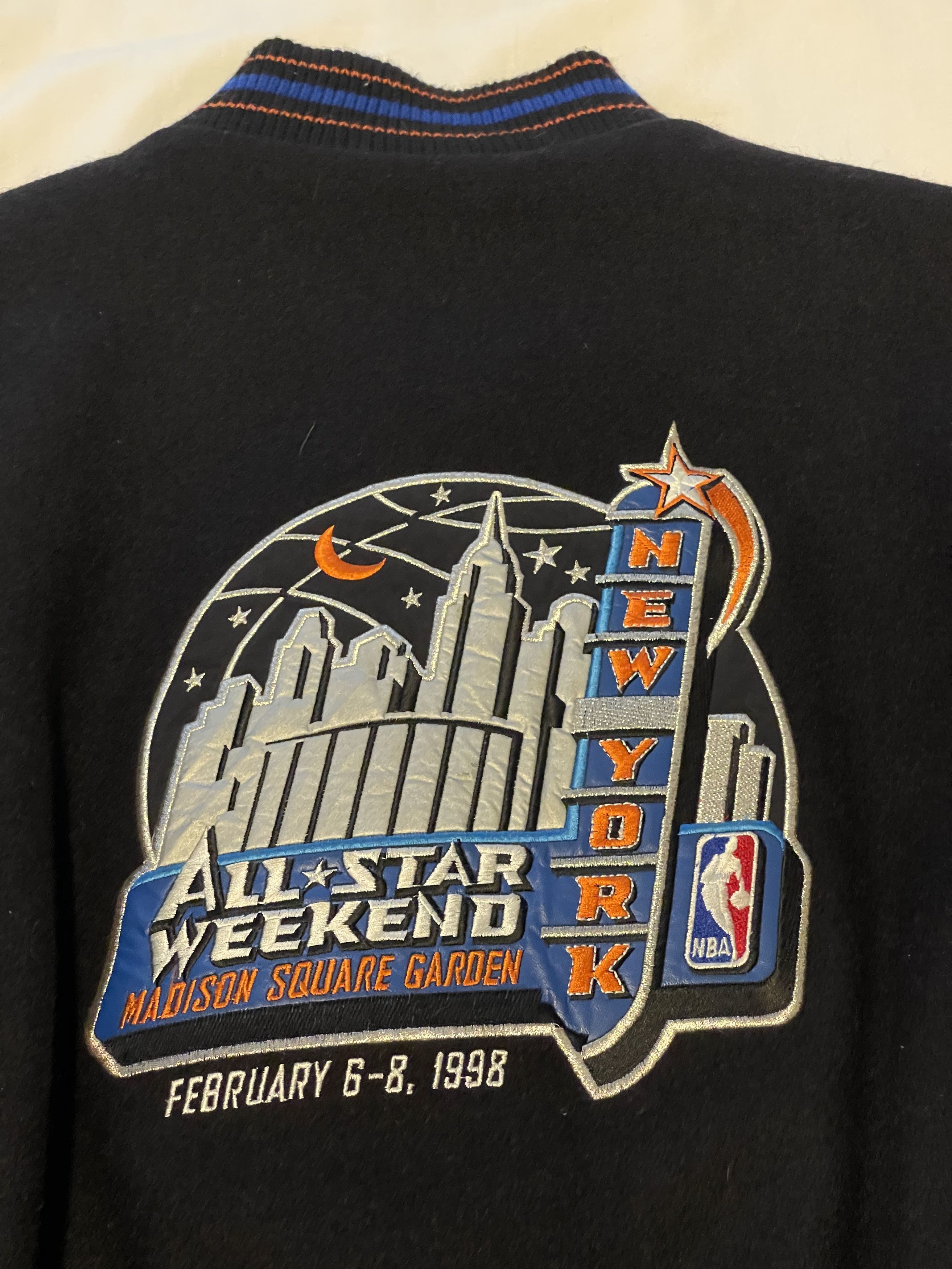 Vtg 1998 NBA All-Star Black Varsity Jacket - Maker of Jacket