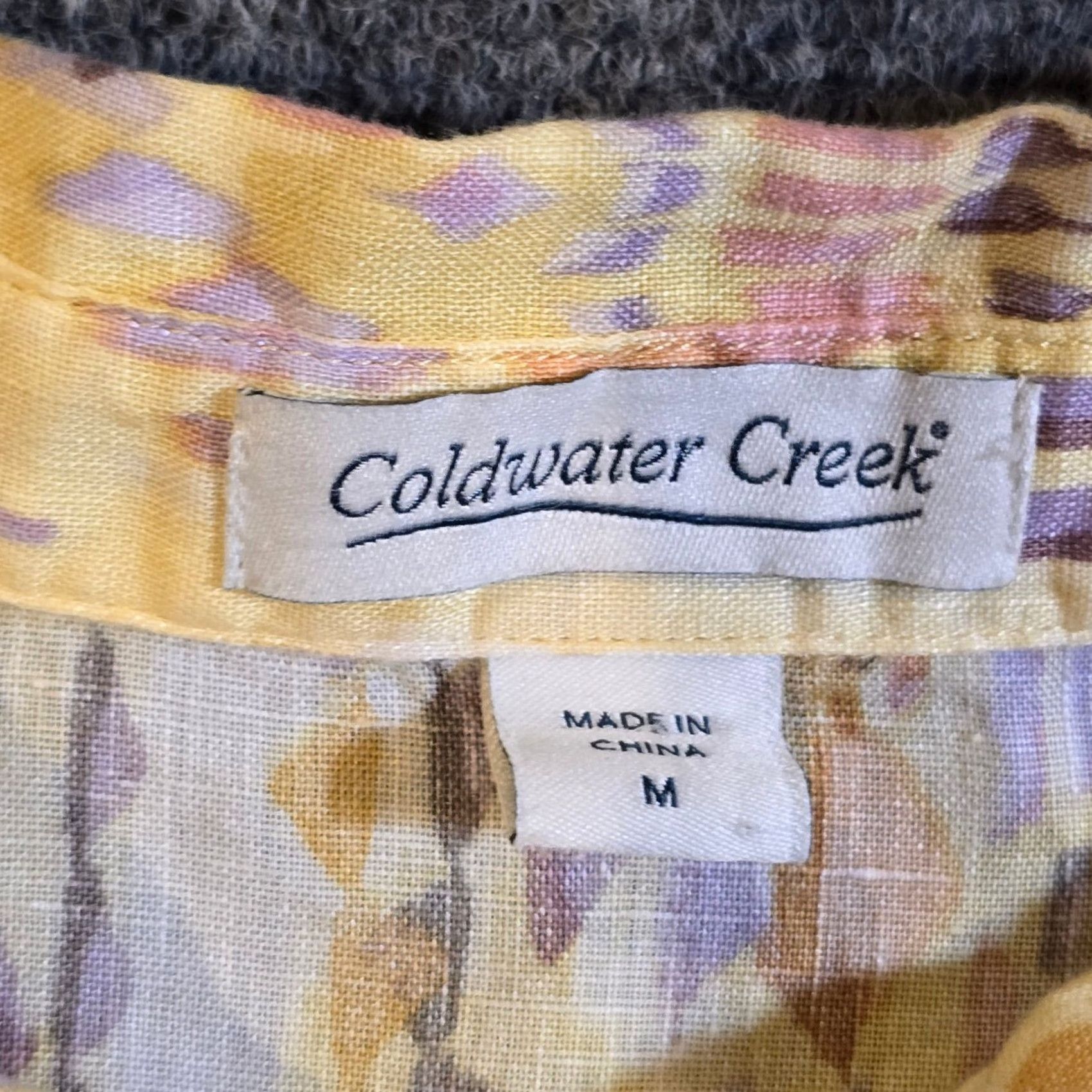 Coldwater Creek Coldwater Creek Top Womens Medium Yellow Linen Button Southwest Aztec Casual Blouse Shirt M Ladies Womens Size M / US 6-8 / IT 42-44 - 3 Thumbnail