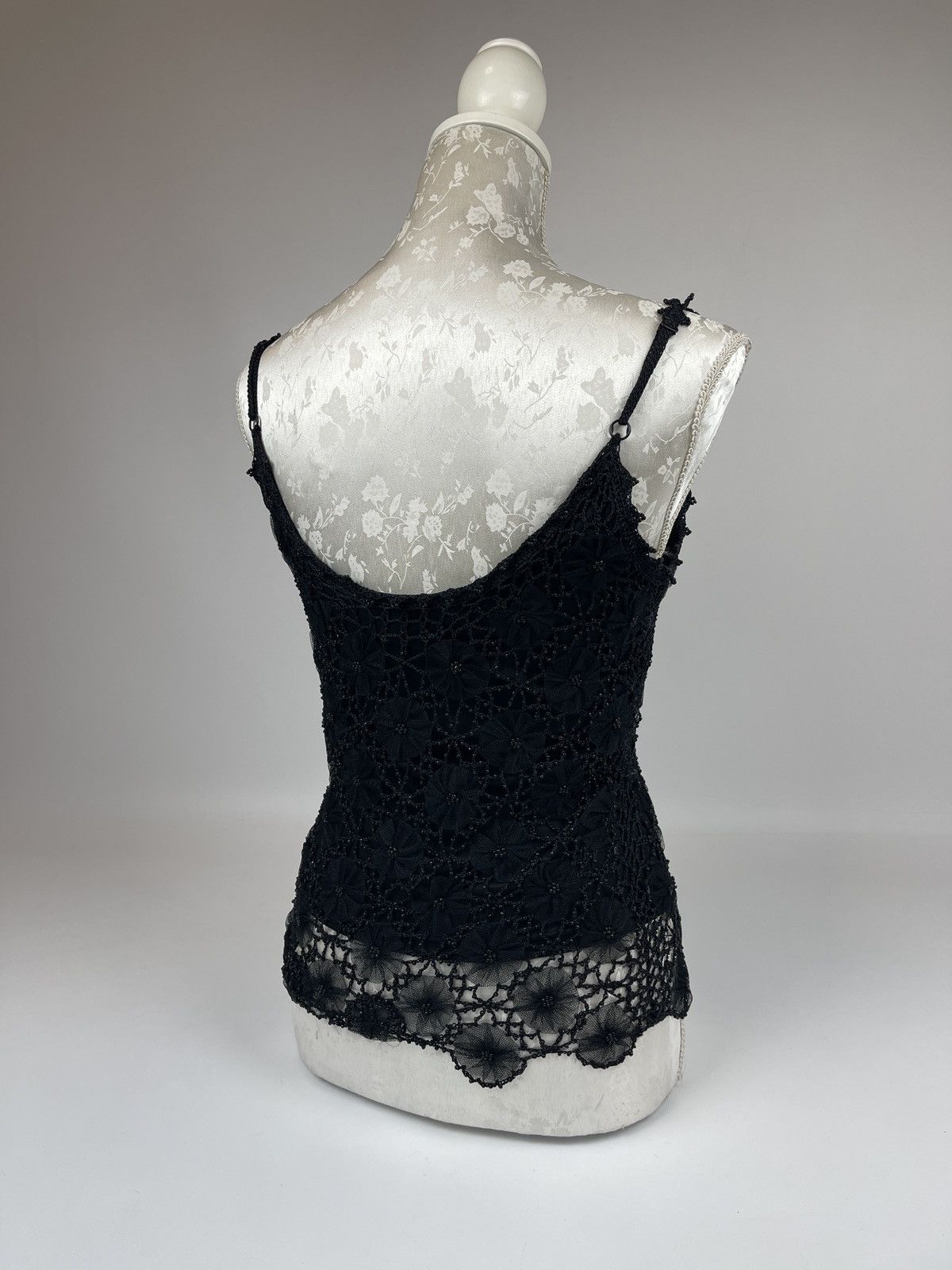 Vintage Vintage Y2K Mesh Sheer Black Sleeveless Top Size S / US 4 / IT 40 - 5 Thumbnail