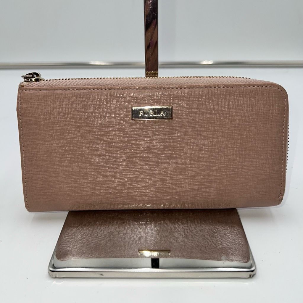 Furla Furla Saffiano Leather Made in Italy Zip Around Wallet in Bl Size ONE SIZE - 1 Thumbnail