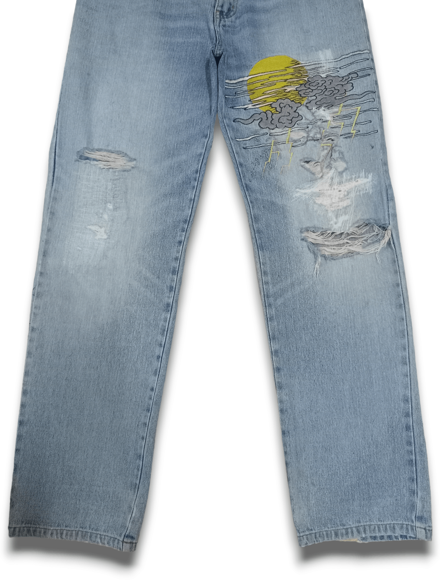 Japanese Brand Vintage Japanese Brand Embroidery God & Devil Baggy Jeans Size US 32 / EU 48 - 6 Thumbnail