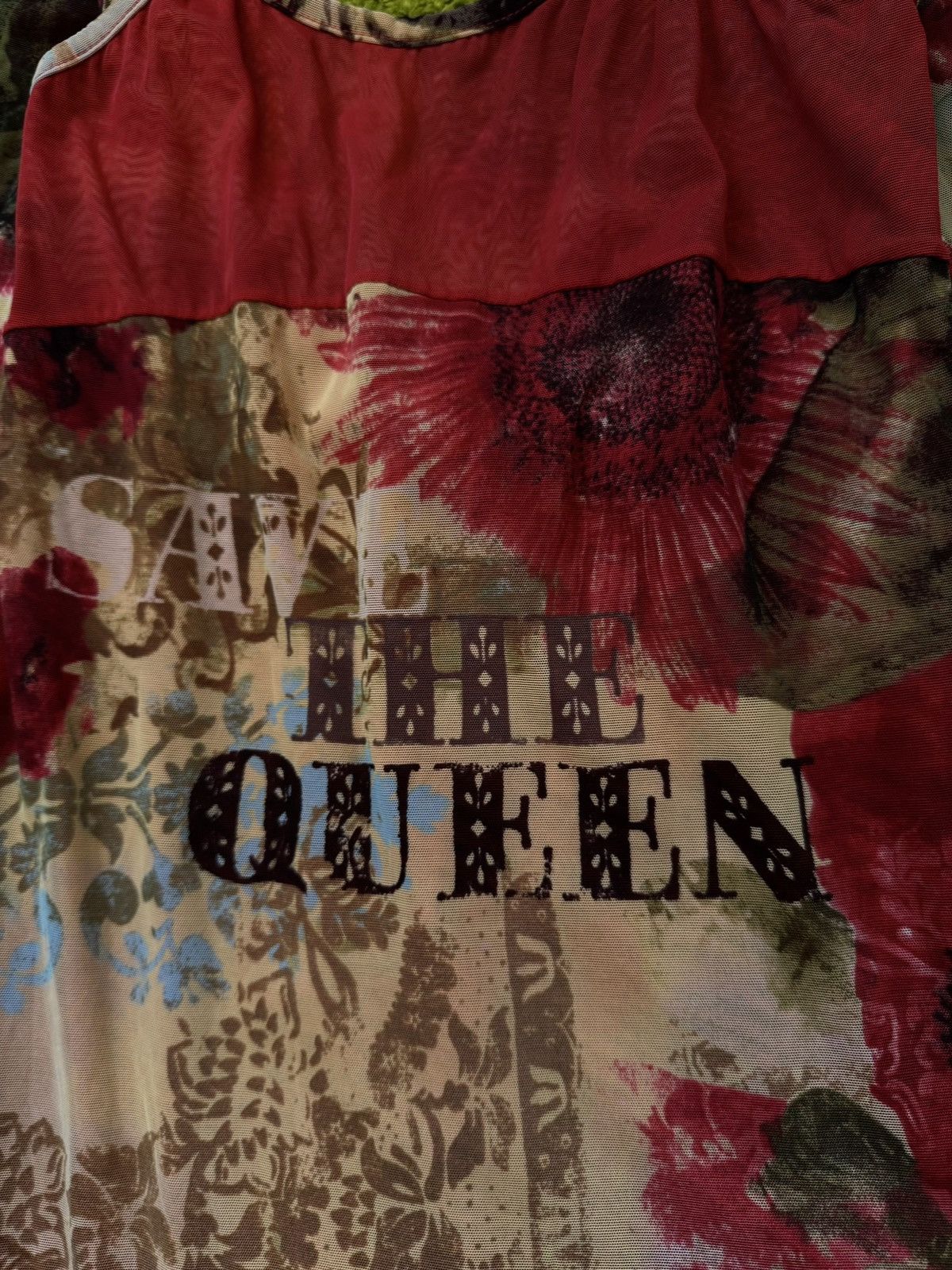 Other Save the Queen 2000s vintage floral pattern mesh maxi dress Size L / US 10 / IT 46 - 5 Thumbnail