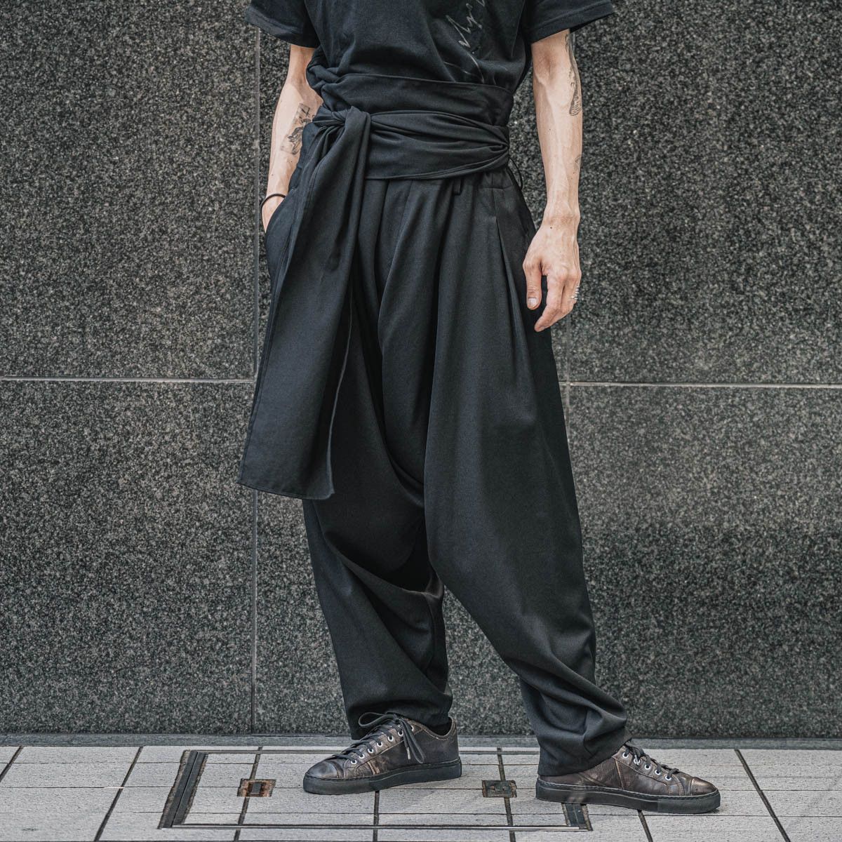 Yohji Yamamoto Yohji Yamamoto Pour Homme - W/Gabardine Tie Drape Pants Size US 30 / EU 46 - 7 Thumbnail