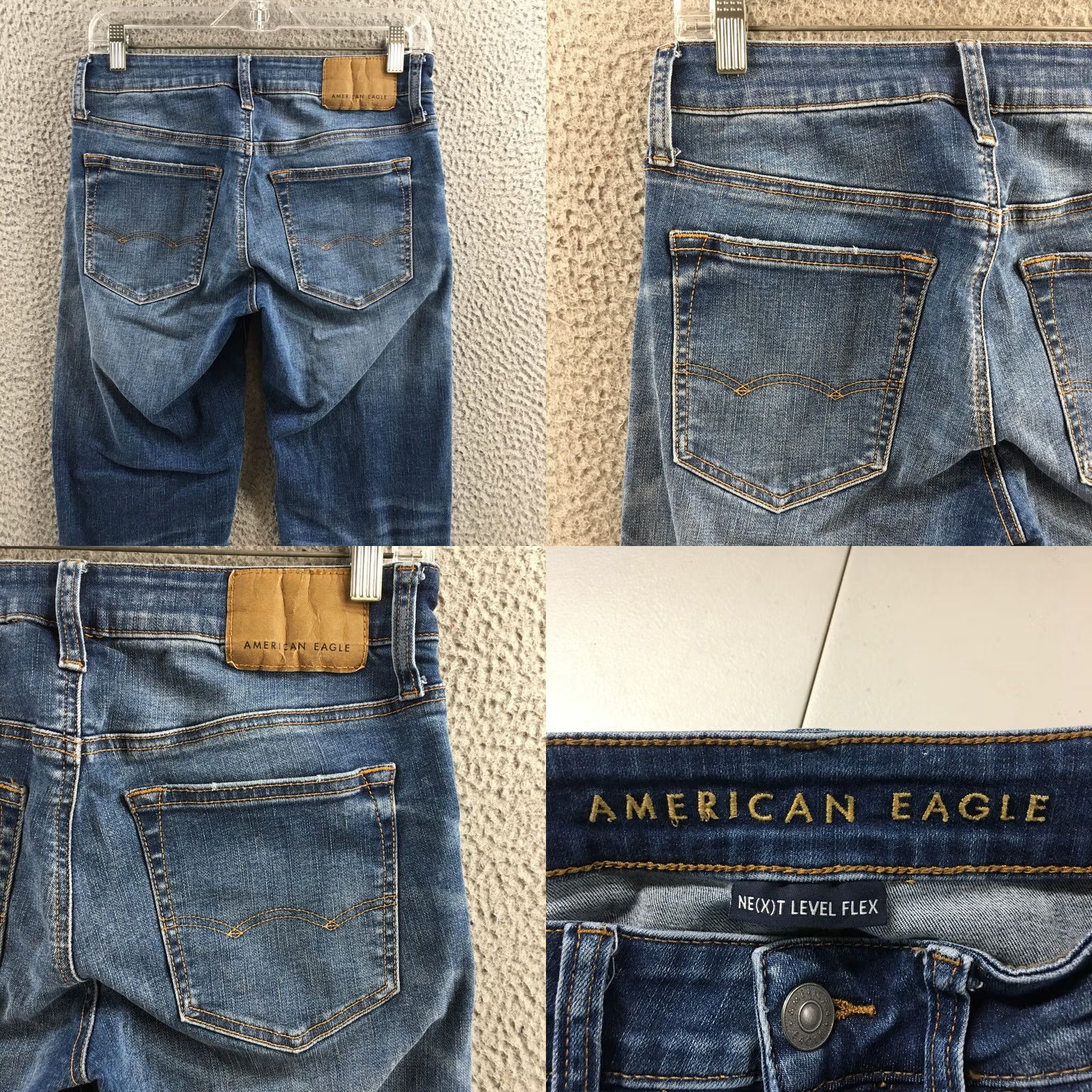 American Eagle Outfitters American Eagle Outfitters Denim Skinny Jeans Mens 28x32 Blue Distressed Pockets Low Rise Slim 5-Pocket Design Mens Jeans Size US 28 / EU 44 - 10 Thumbnail
