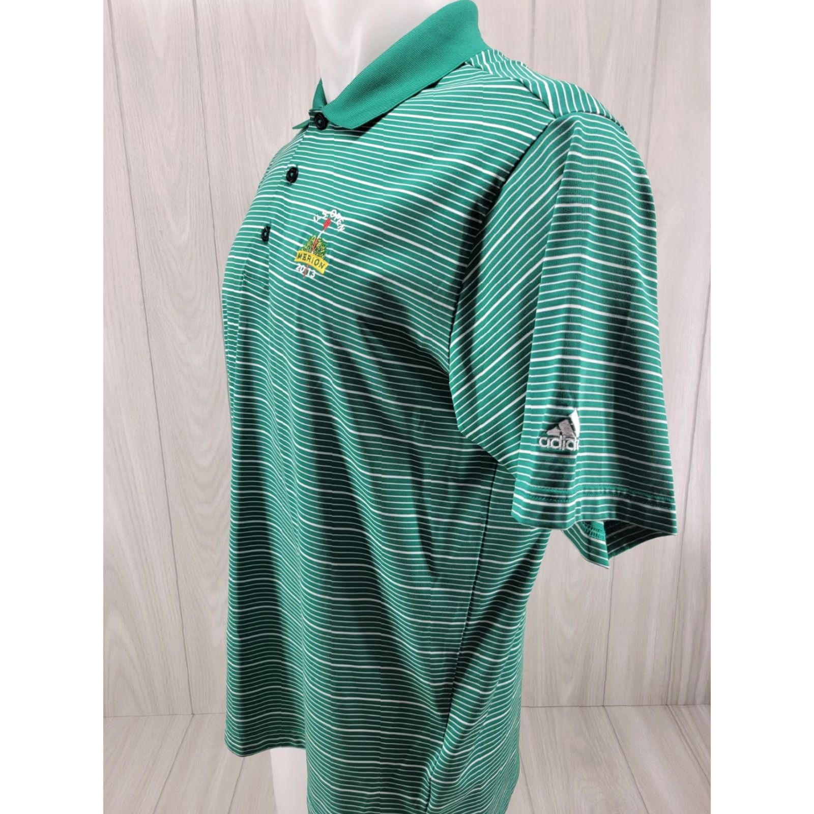 Adidas Adidas Climacool Golf Polo Men Med U.S. Open 2013 Merion Embroidered Stripes Polo Shirt Green XS? Size US M / EU 48-50 / 2 - 2 Thumbnail