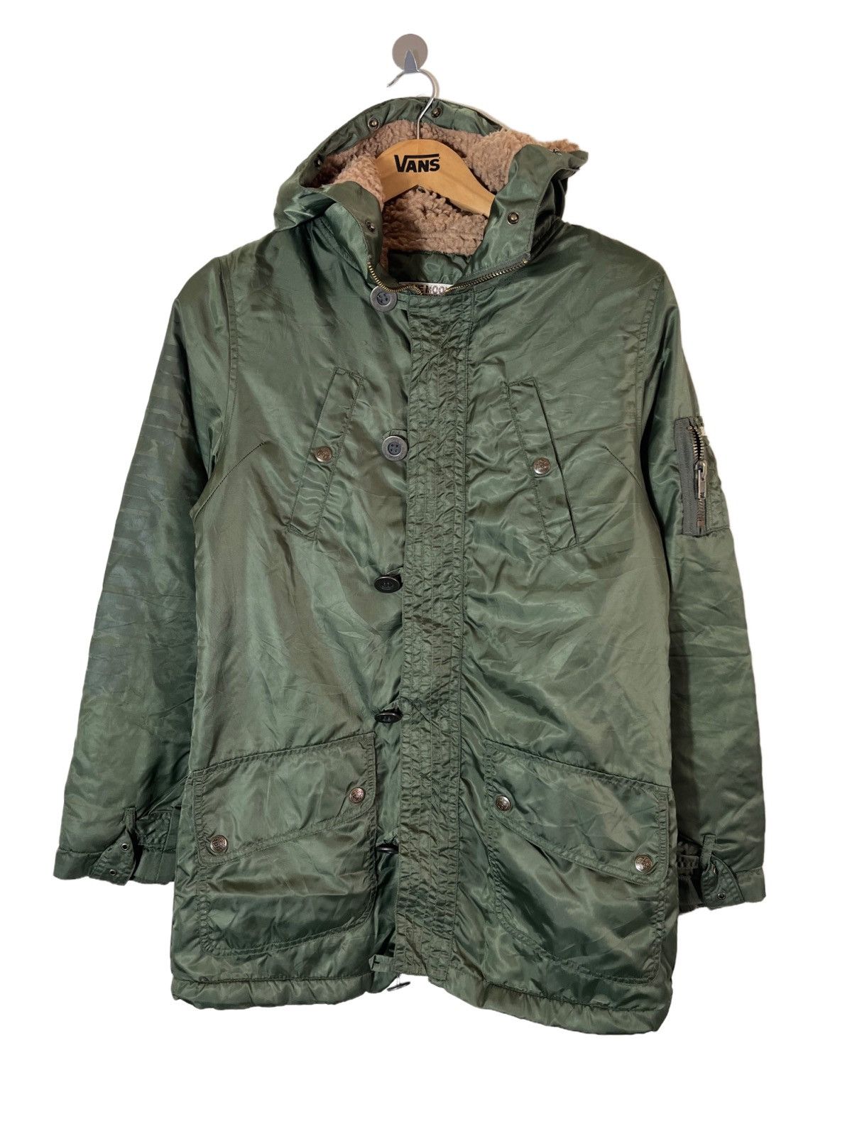 Blue Blue Japan × Japanese Brand Blue Moon Blue Army Jacket Outerwear Fur Hood Size M / US 6-8 / IT 42-44 - 1 Thumbnail