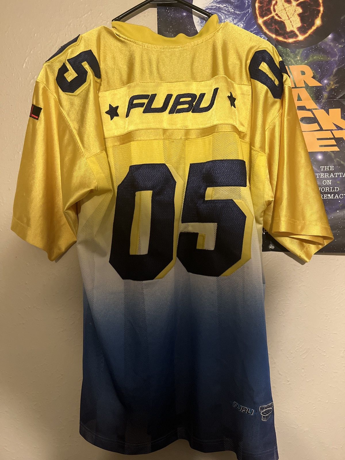 image of Fubu Jersey, Yellow And Blue, ‘05, Men's (Size Large)