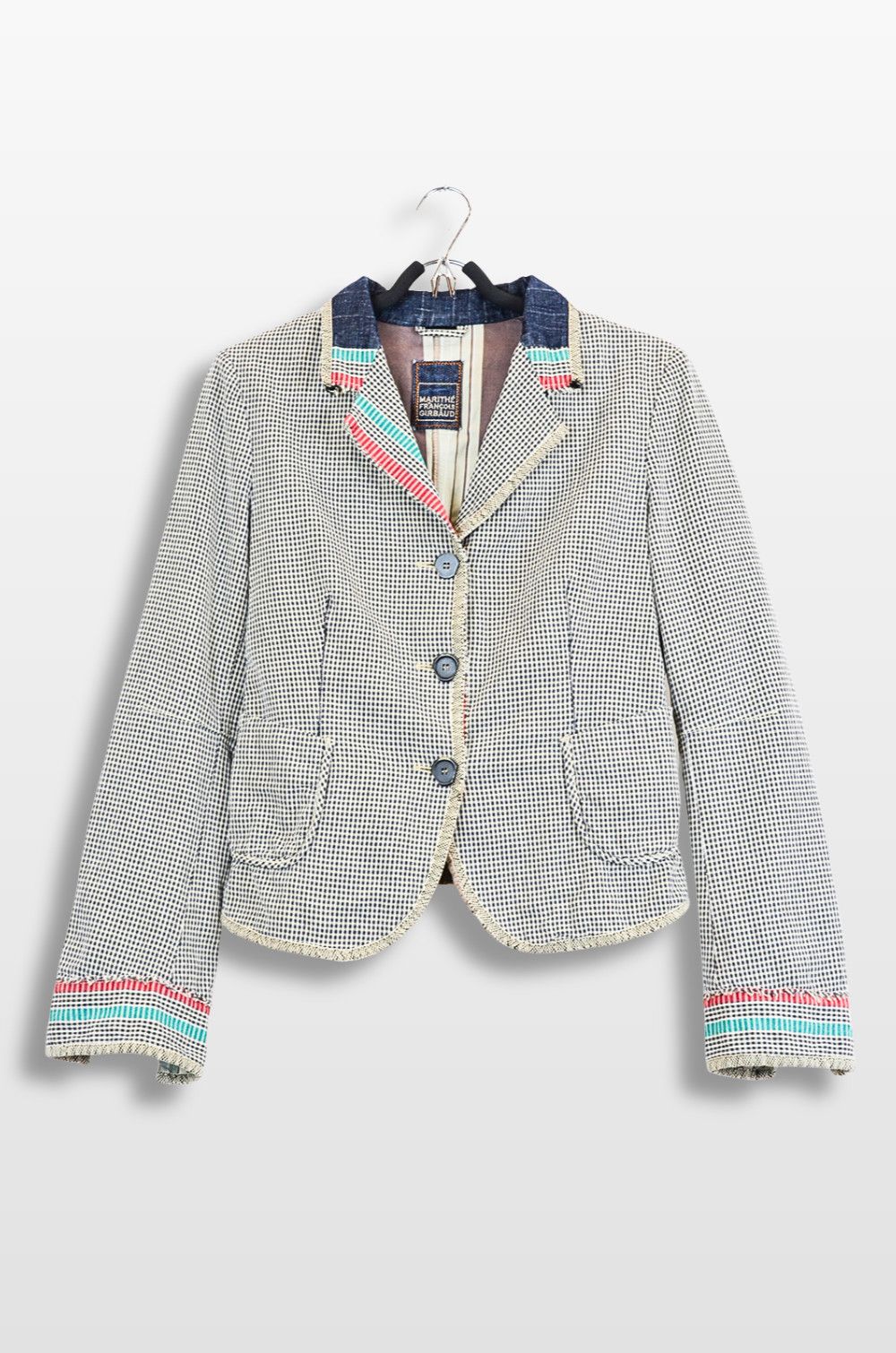 Marithe + Francois Girbaud Marithe Francois Girbaud Patchwork Linen Blazer – Size 38 Size XS / US 0-2 / IT 36-38 - 1 Thumbnail