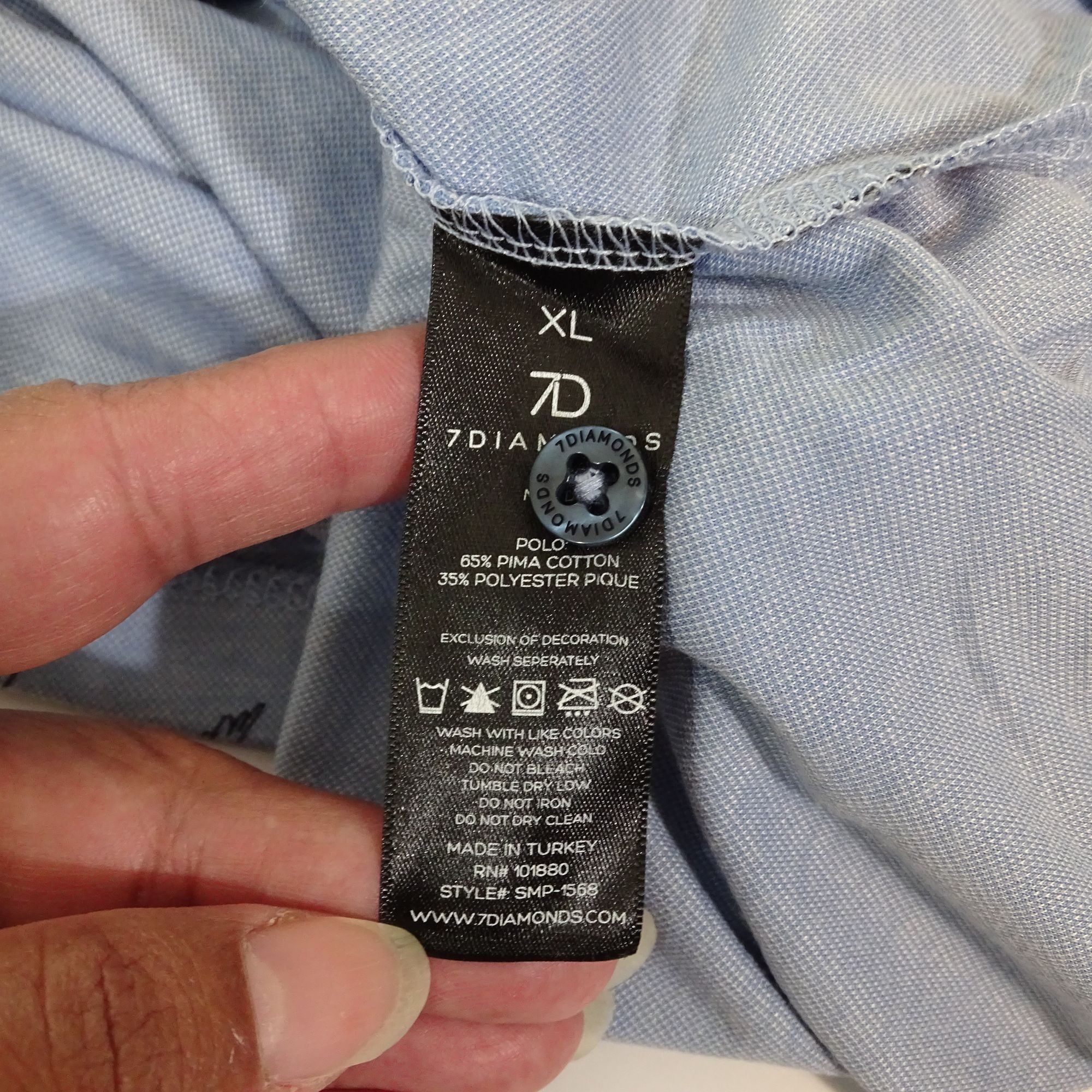 7Diamonds 7 Diamonds Men Polo Shirt Blue Size XL Pima Cotton Palm Size US XL / EU 56 / 4 - 7 Thumbnail