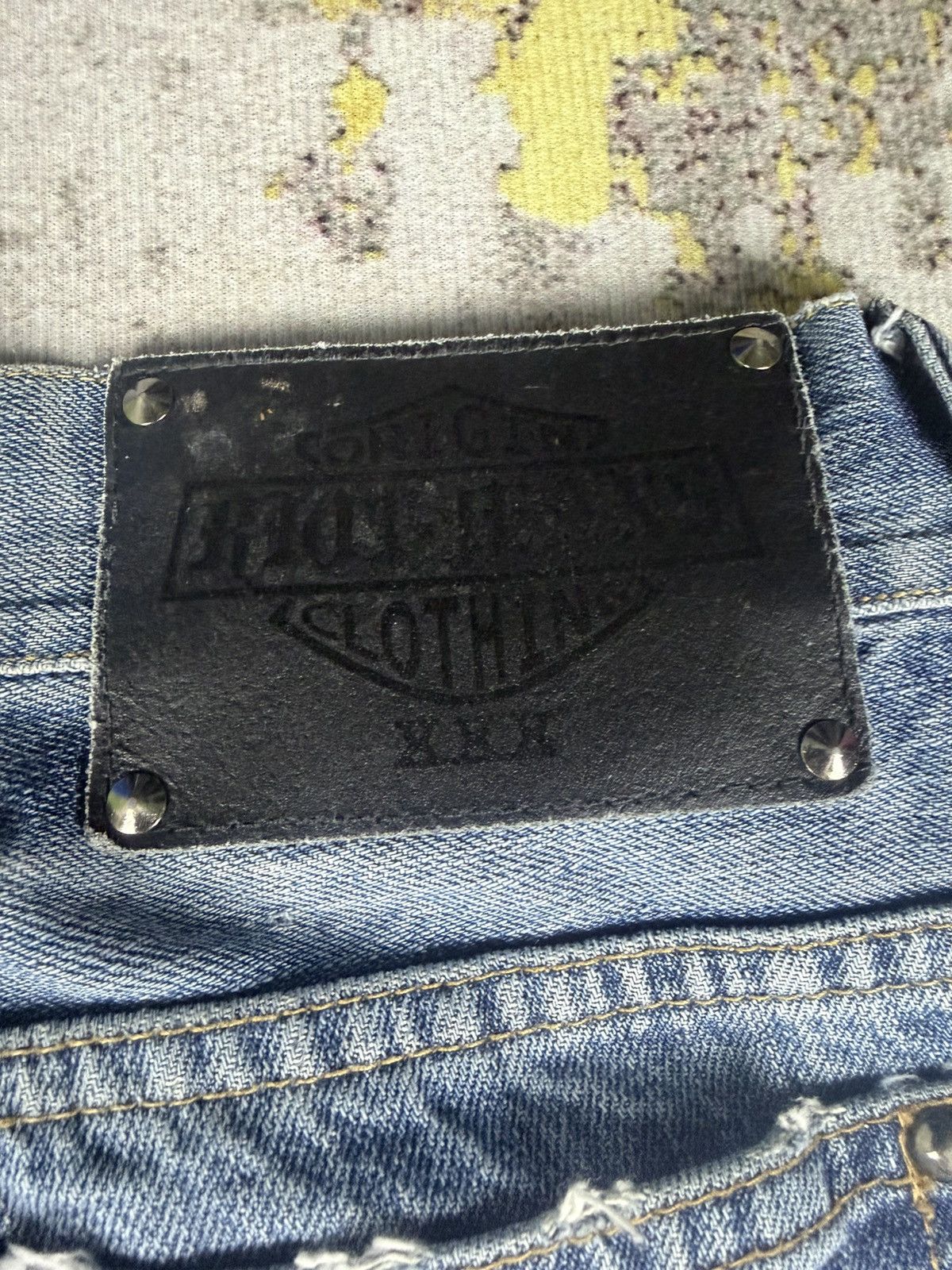 Tornado Mart 90s Flared Riot Poem Distressed Patches Pants Size US 31 - 8 Thumbnail