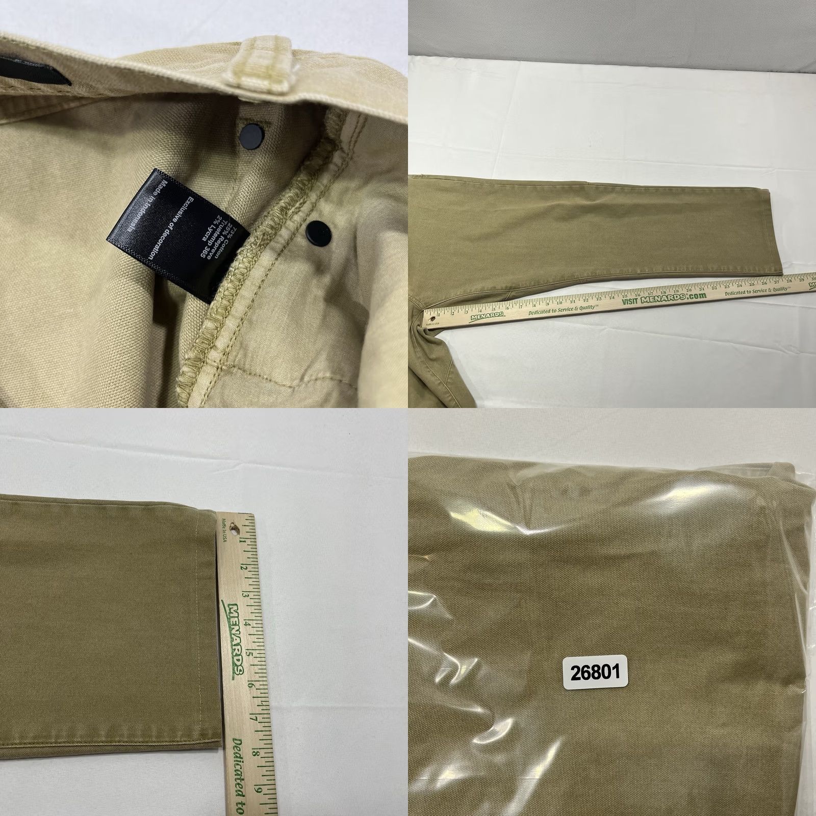けりー1 Proof Huckberry Jeans Mens 34x30 Rover Pant Straight Canvas