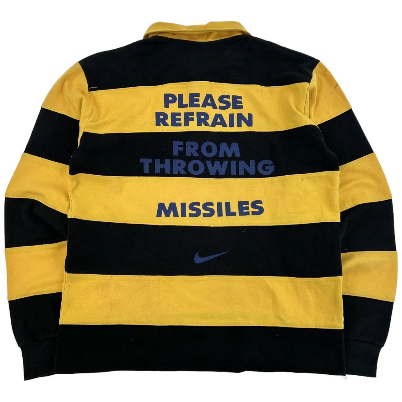 image of Vintage Nike Striped Rugby Shirt Size S in Yellow, Men's