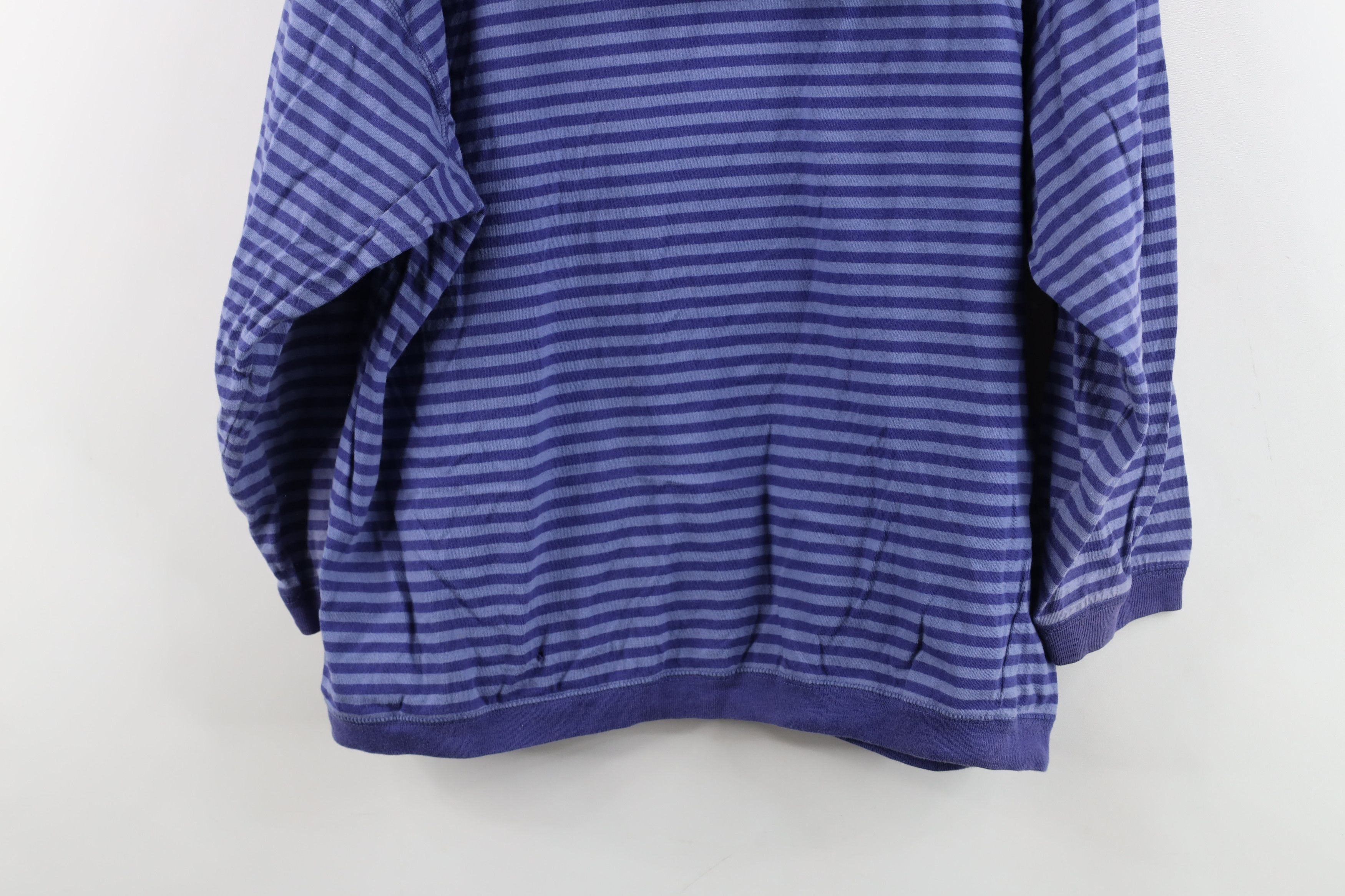 Esprit Vintage 90s Esprit Babydoll Striped Hoodie T-Shirt Purple Size S / US 4 / IT 40 - 10 Thumbnail