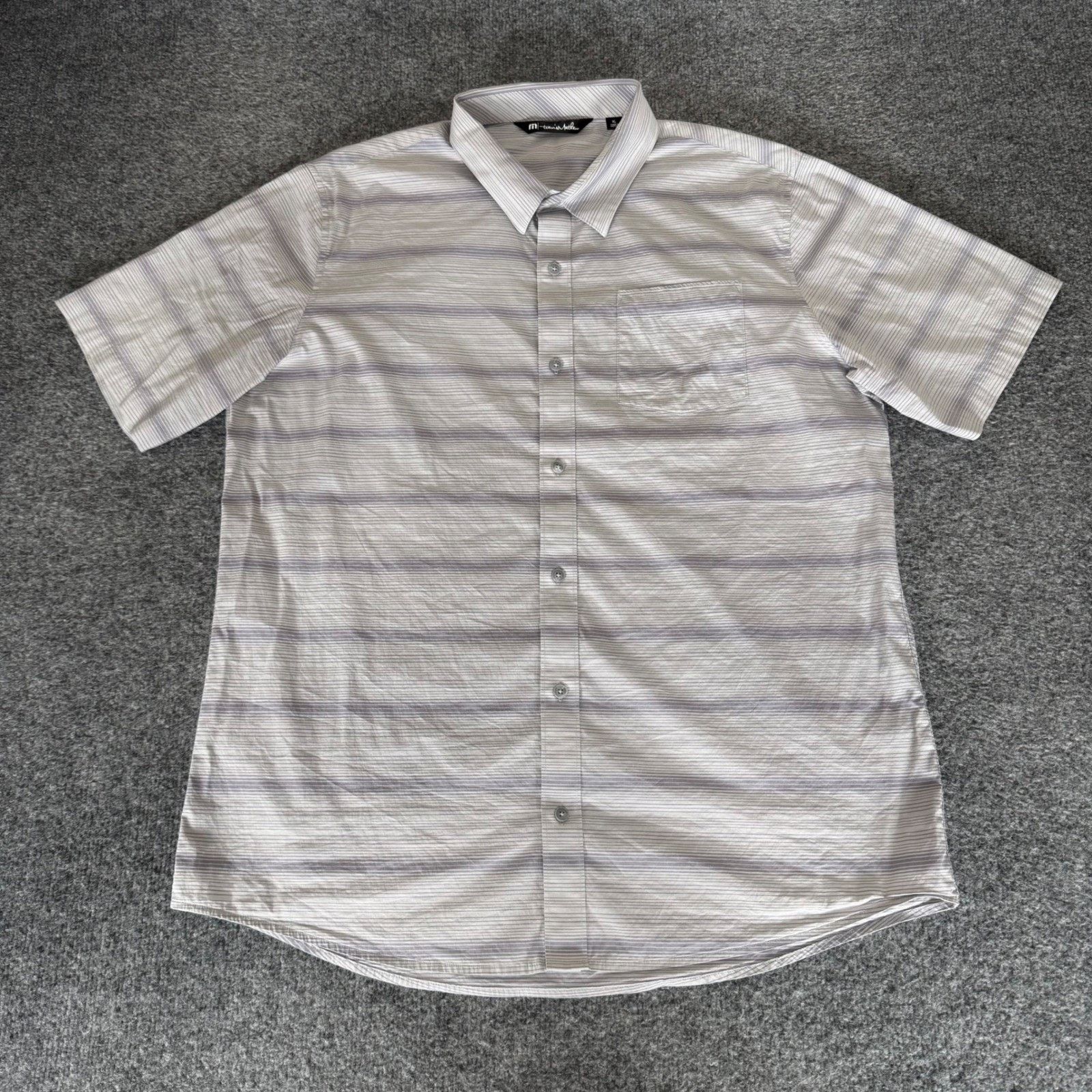 Other TravisMathew Mens XL Short Sleeve Button Up Shirt Striped Size US XL / EU 56 / 4 - 1 Thumbnail