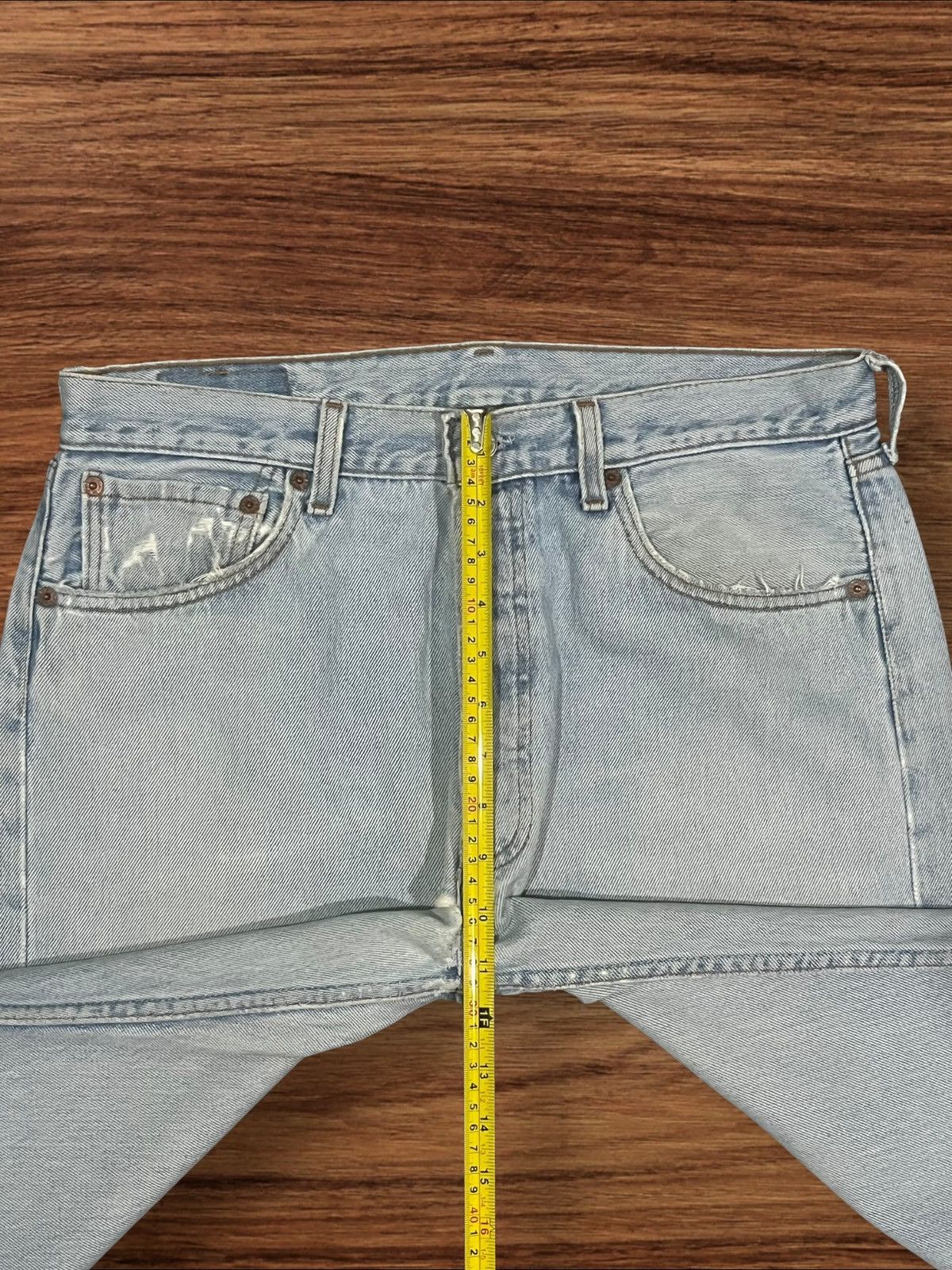 Levi's × Levi's Vintage Clothing Vintage 90s Levi’s 501 Light Blue Washed Button Fly Jeans Size US 33 - 17 Thumbnail