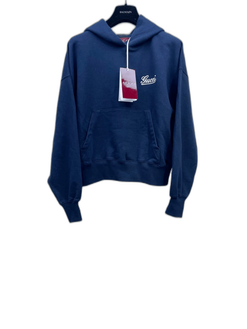 Gucci Gucci Hooded Sweatshirt in Navy Blue Size US XS / EU 42 / 0 - 1 Thumbnail