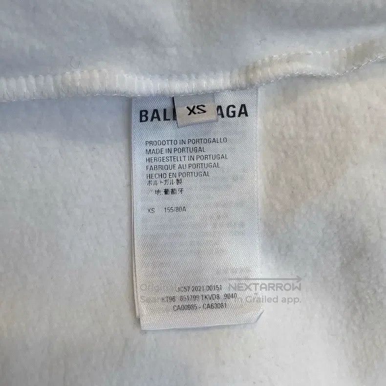 Balenciaga Balenciaga White Hooded Sweatshirt Size US XS / EU 42 / 0 - 6 Thumbnail