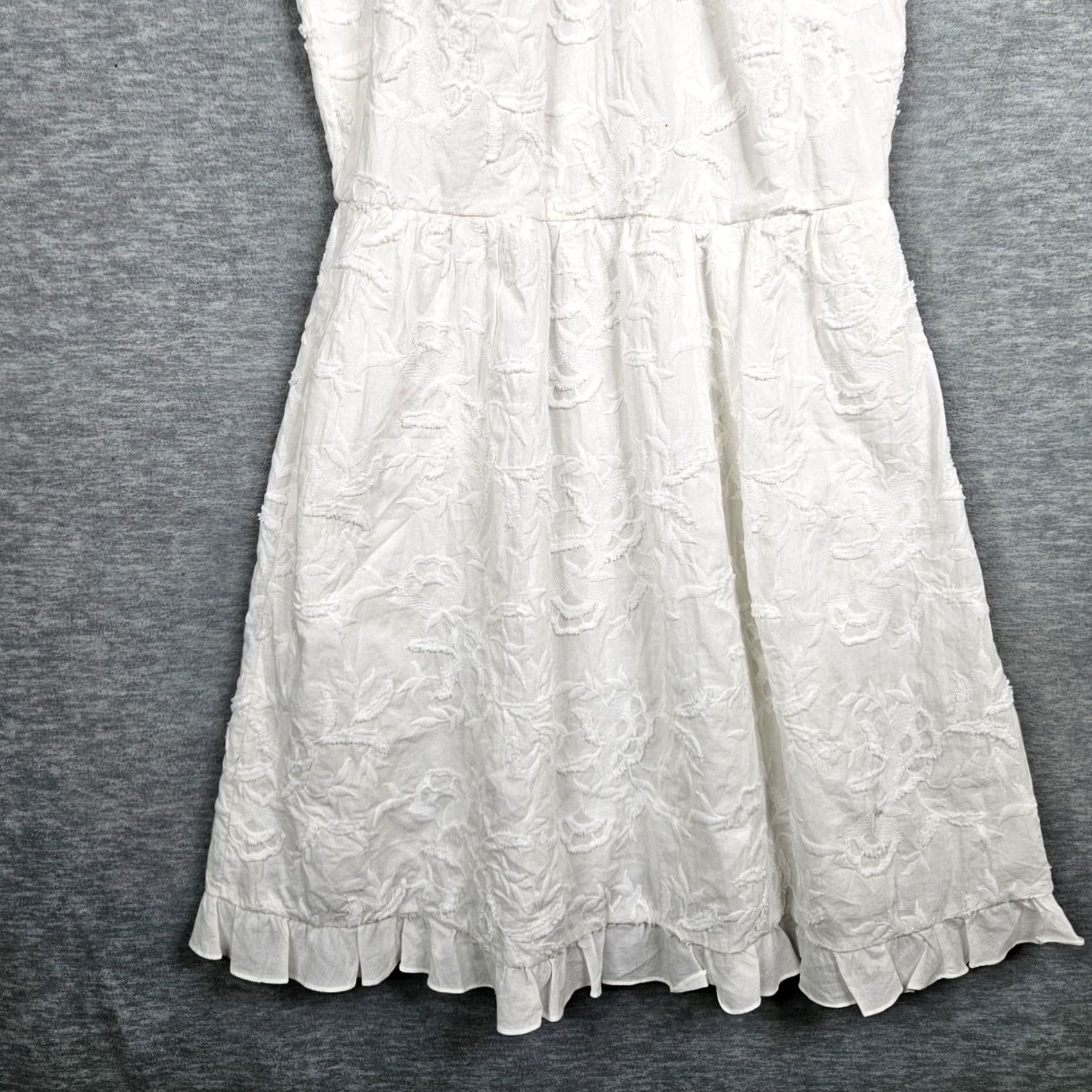 Ted Baker Ted Baker White Floral Embroidery Halter Neck Sleeveless Dress Size 2, A-Line, Cotton, White, Floral, Summer, Spring, Fall, Winter Womens Size XS / US 0-2 / IT 36-38 - 6 Thumbnail