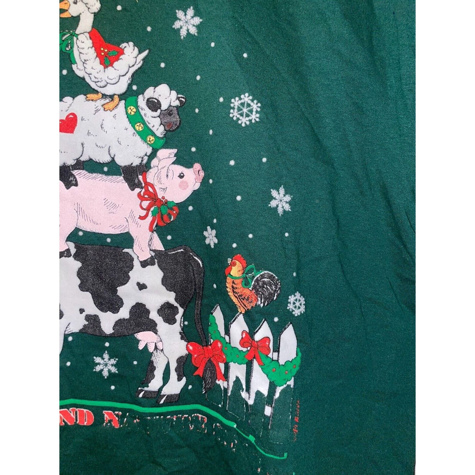 Jerzees Vintage Farm Animals Shirt Heaven Nature Animal Tee VTG 90s Size US L / EU 52-54 / 3 - 5 Thumbnail