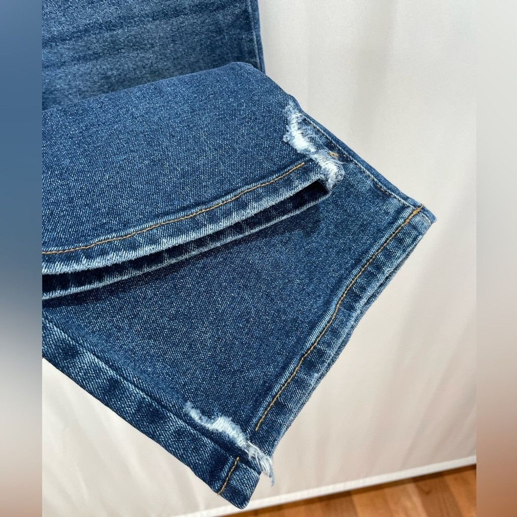 Zara Zara High Rise Straight Medium Distressed Jeans Size 4 Size 27" / US 4 / IT 40 - 8 Thumbnail