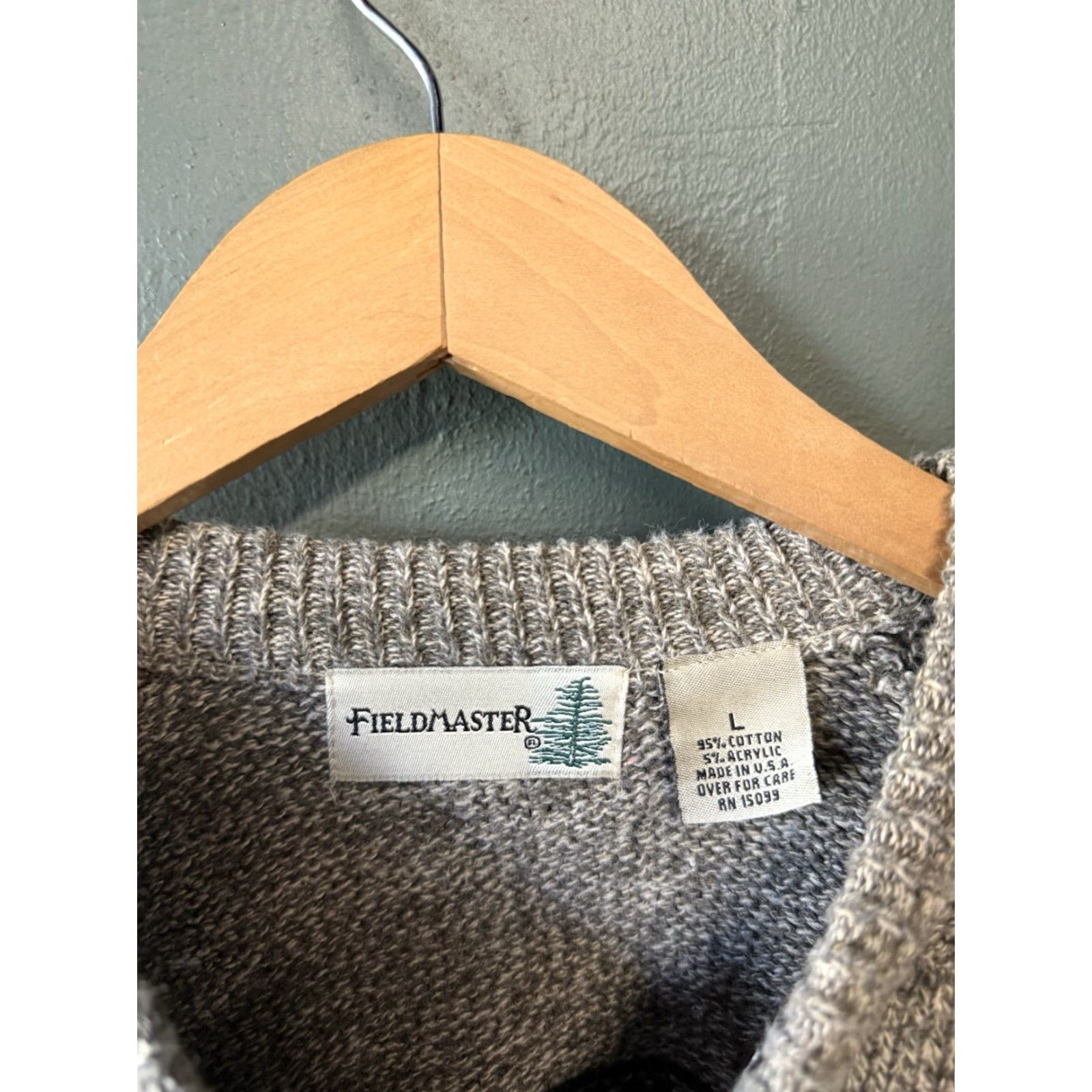 Vintage VINTAGE Fieldmaster Mens Brown Wool Knit Pullover Sweatshirt Size L Long Sleeve Pullover Sweater Size US L / EU 52-54 / 3 - 3 Thumbnail
