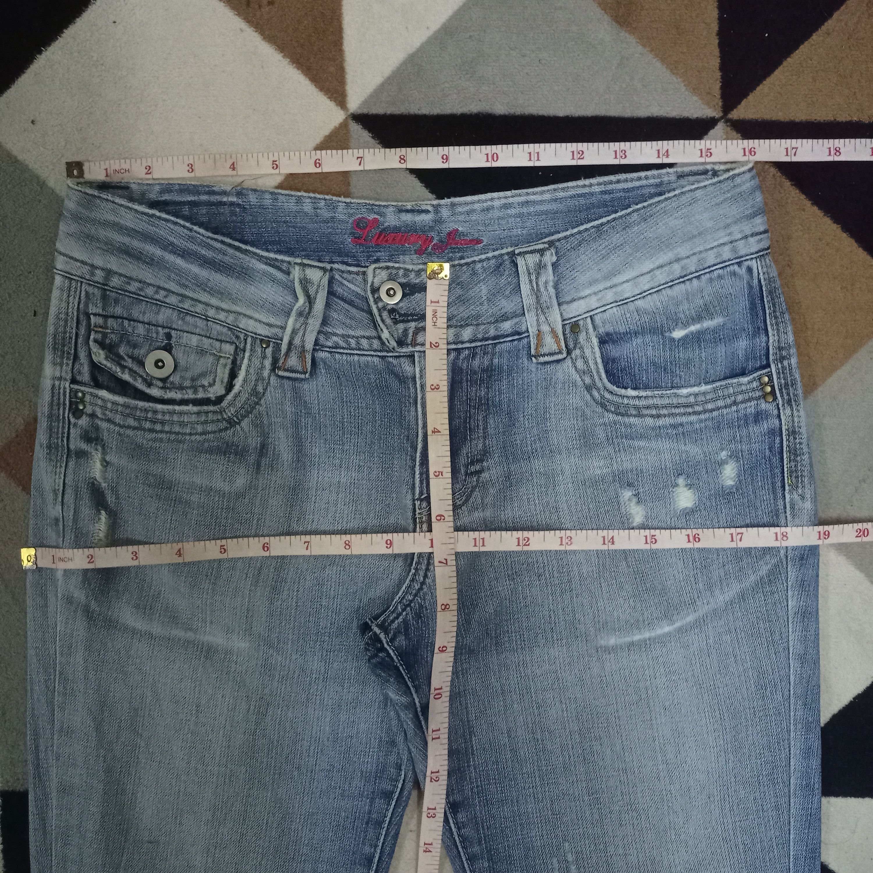 Japanese Brand Vintage Japanese Brand Blue Wash Distressed Flare Jeans Size 32" / US 10 / IT 46 - 9 Thumbnail
