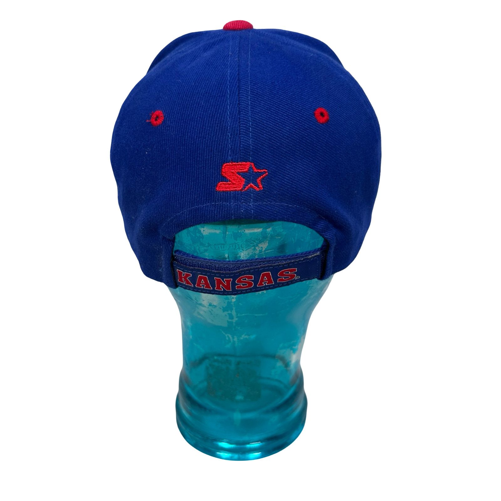 Starter Vintage Starter Kansas Jayhawks Strapback Hat Mens Blue Size ONE SIZE - 4 Thumbnail