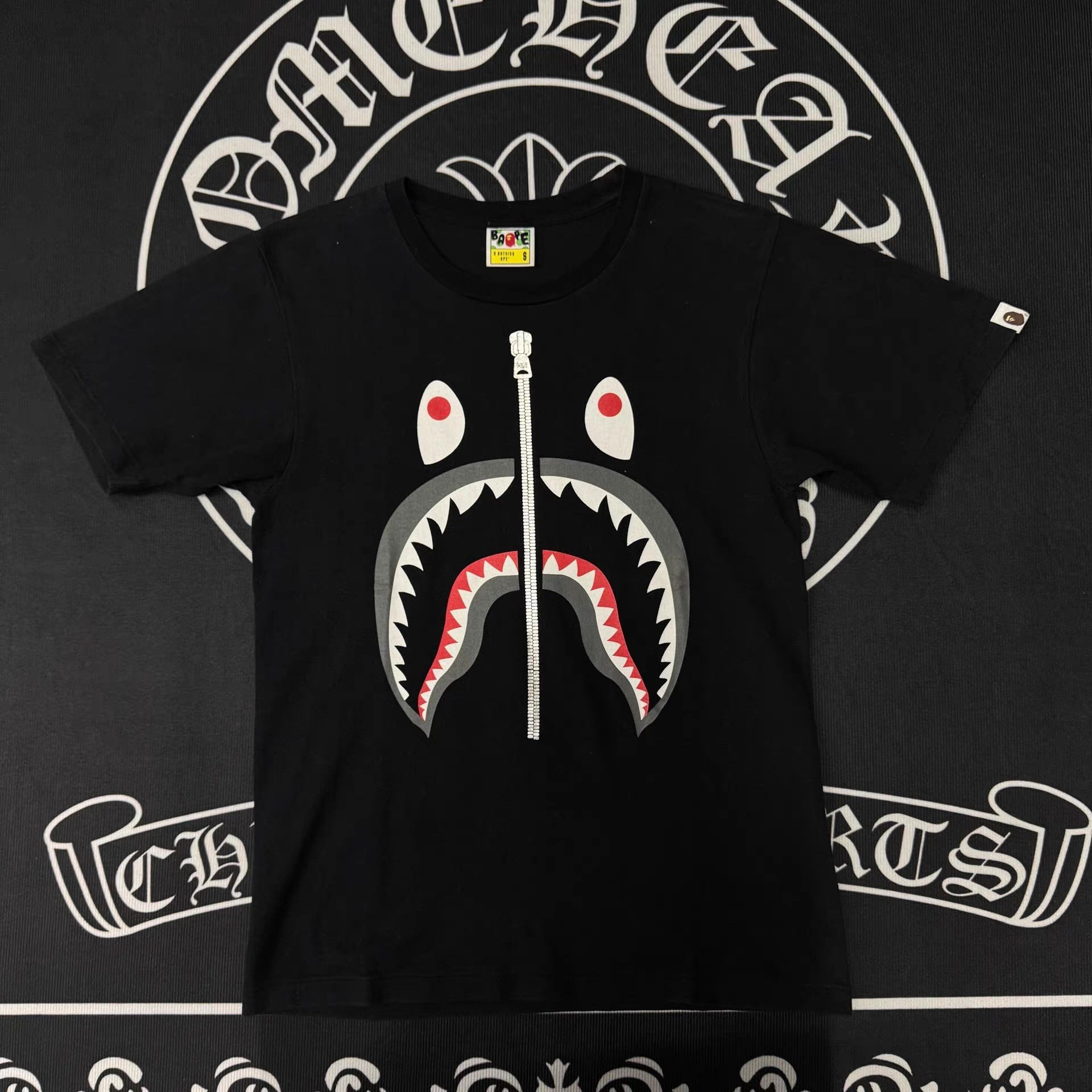 Bape BAPE Black Shark Mouth Short Sleeve Tee Q10 Size US S / EU 44-46 / 1 - 1 Thumbnail