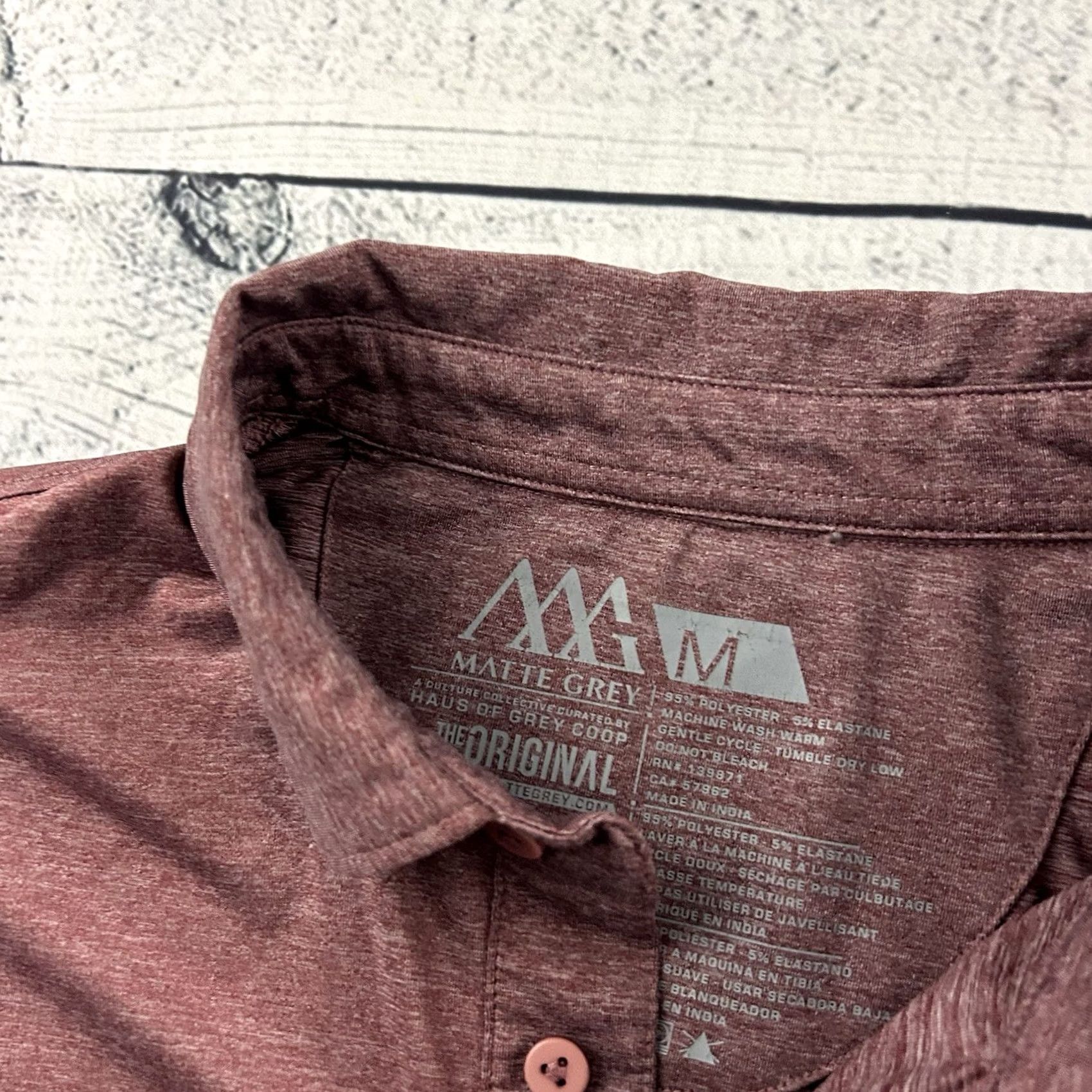Vintage Matte Grey The Original Short Sleeve Striped Golf Polo Shirt Men's M Maroon Red Shirt Size US M / EU 48-50 / 2 - 2 Thumbnail